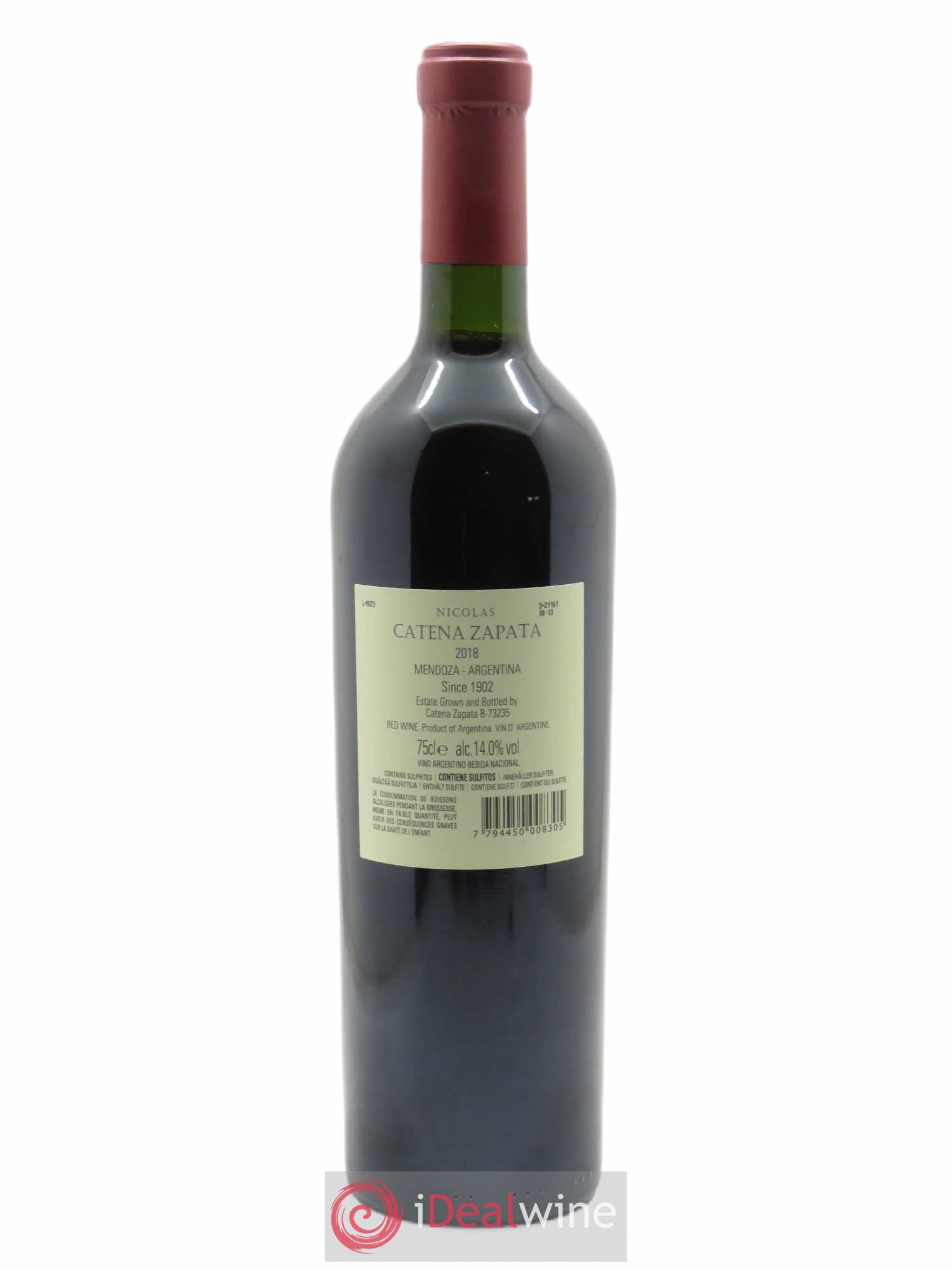 Mendoza Catena Zapata Nicolas 2018 - Lot de 1 bouteille - 1
