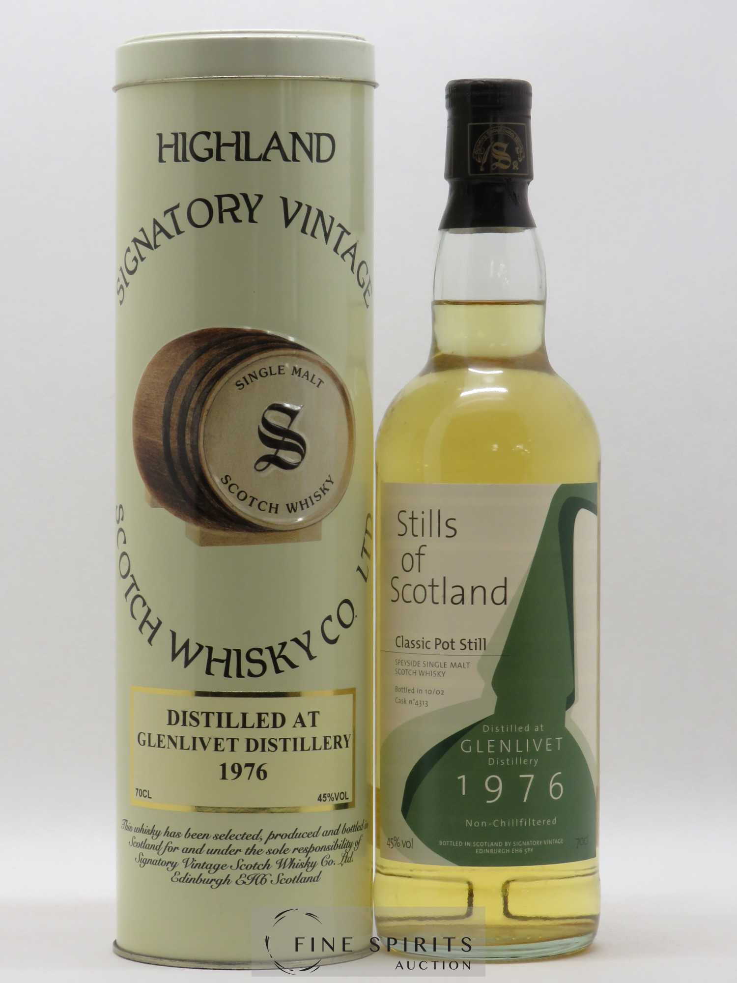 Glenlivet 1976 Signatory Vintage Stills of Scotland Cask n°4313 bottled in 2002 Classic Pot Still - Lot de 1 bouteille - 0