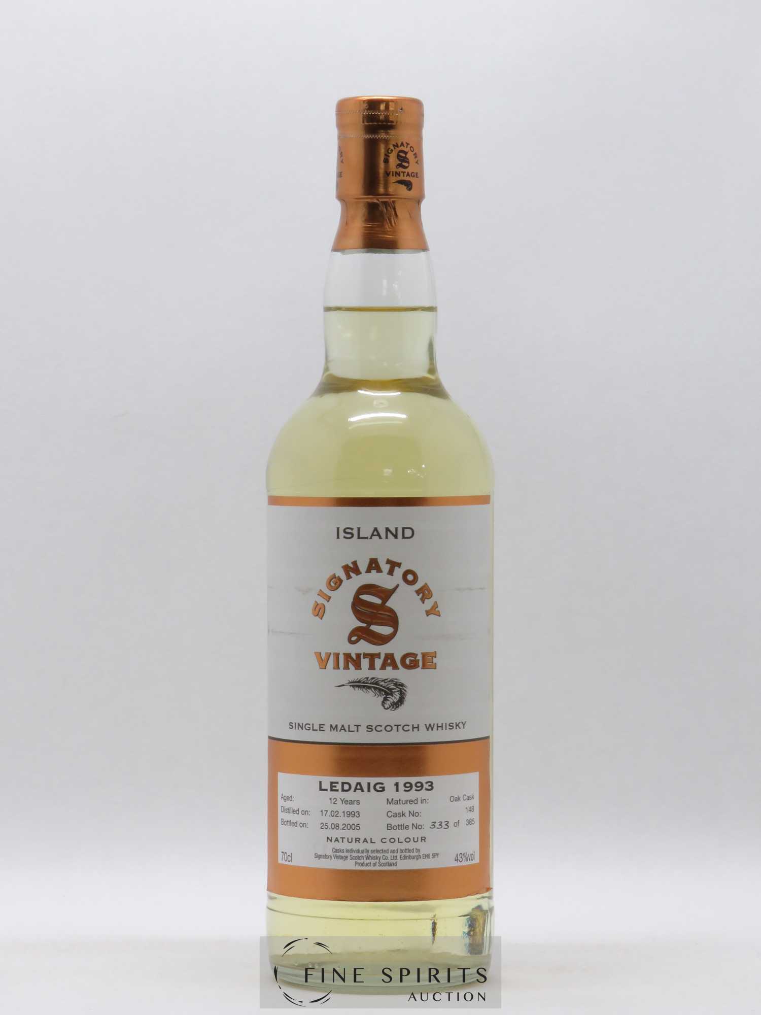 Ledaig 12 years 1993 Signatory Vintage Oak Cask Cask n° 148 - Lot de 1 bouteille - 1