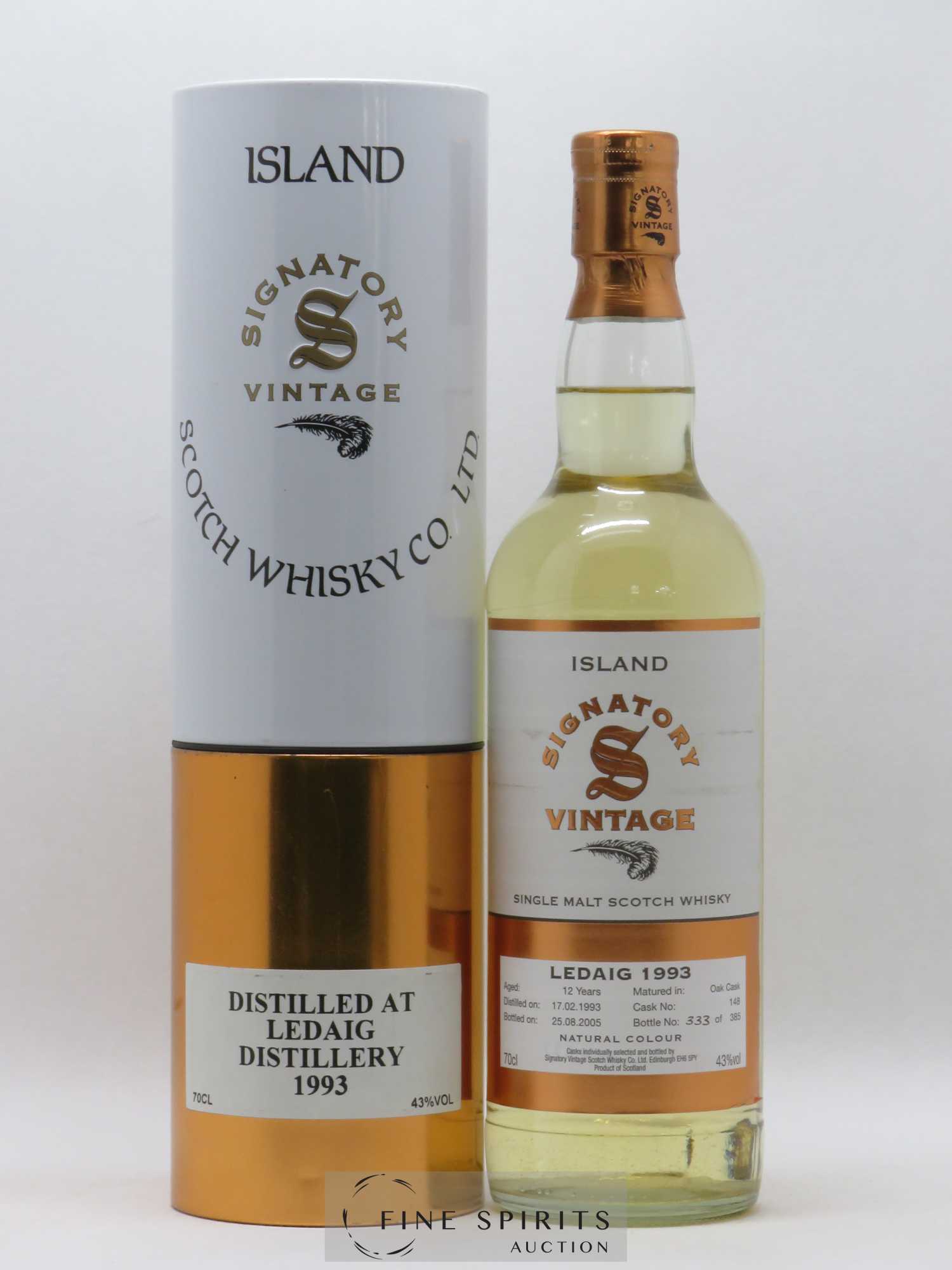 Ledaig 12 years 1993 Signatory Vintage Oak Cask Cask n° 148 - Lot de 1 bouteille - 0