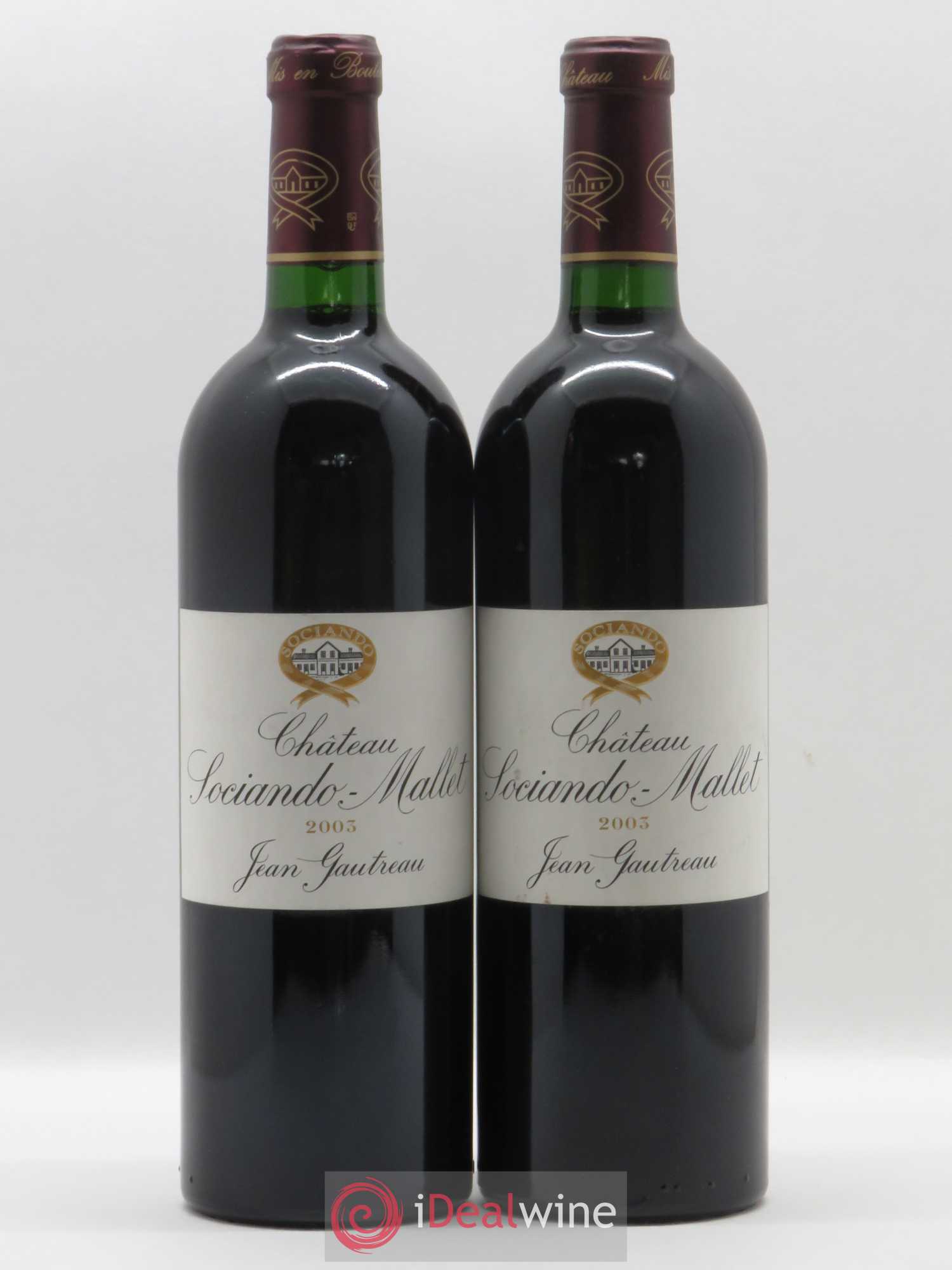 Château Sociando Mallet 2003 - Lot de 2 bouteilles - 0