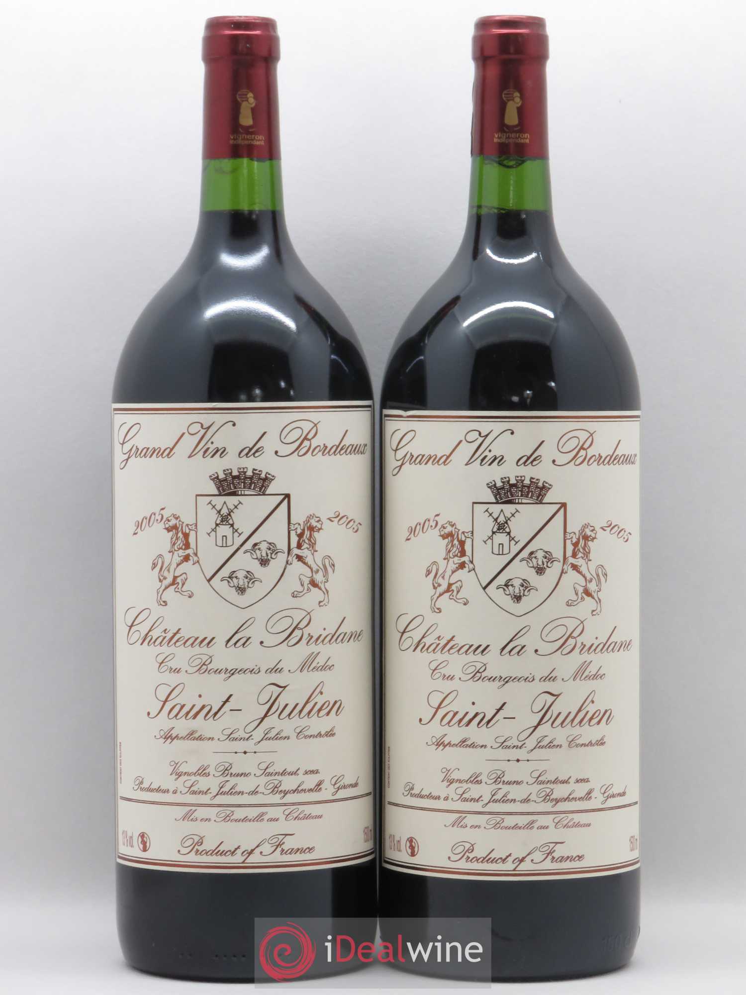 Château la Bridane Cru Bourgeois 2005 - Lot de 2 magnums - 0