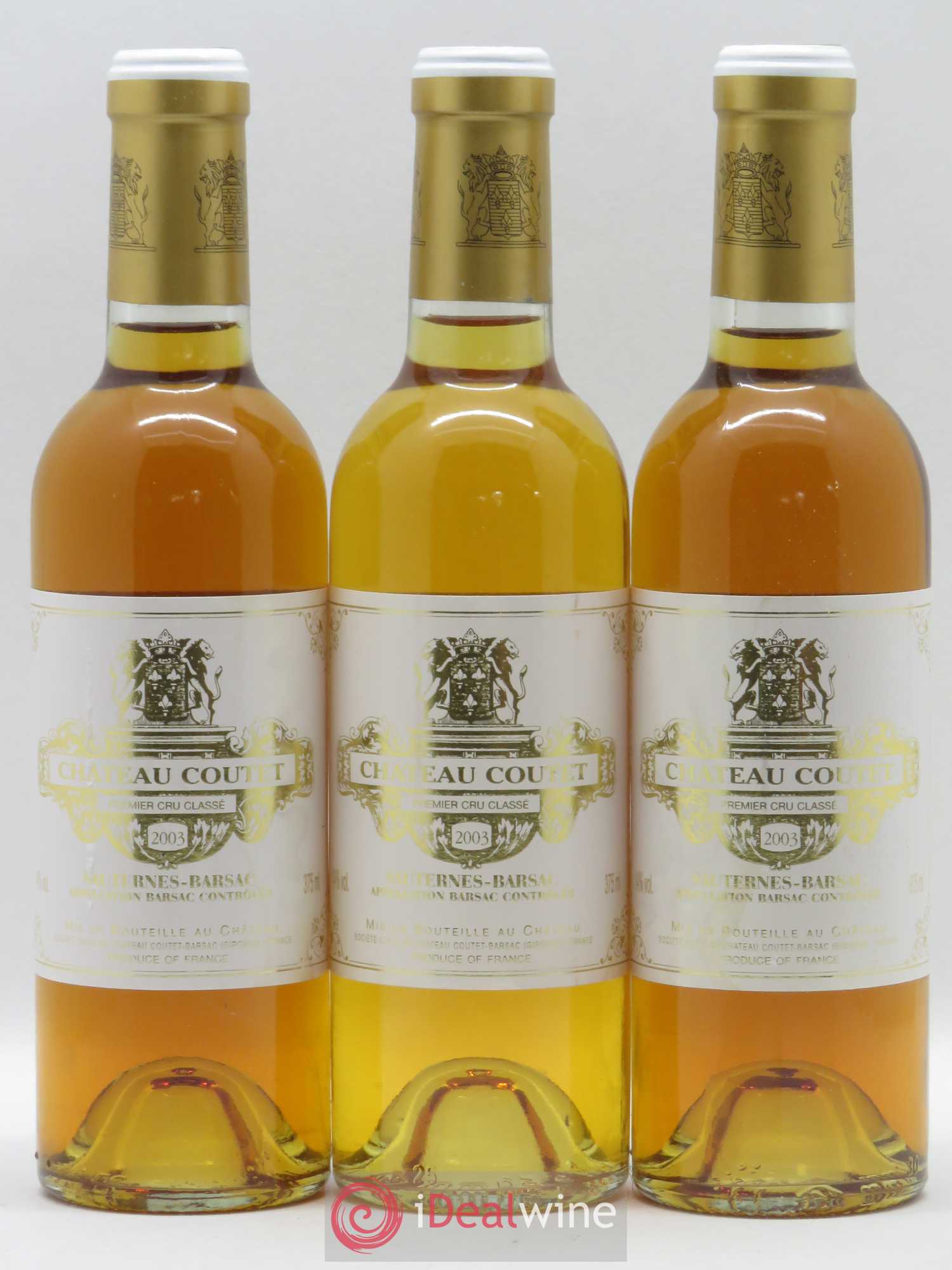 Château Coutet 1er Grand Cru Classé 2003 - Posten von 6 Demi-Flaschen - 1
