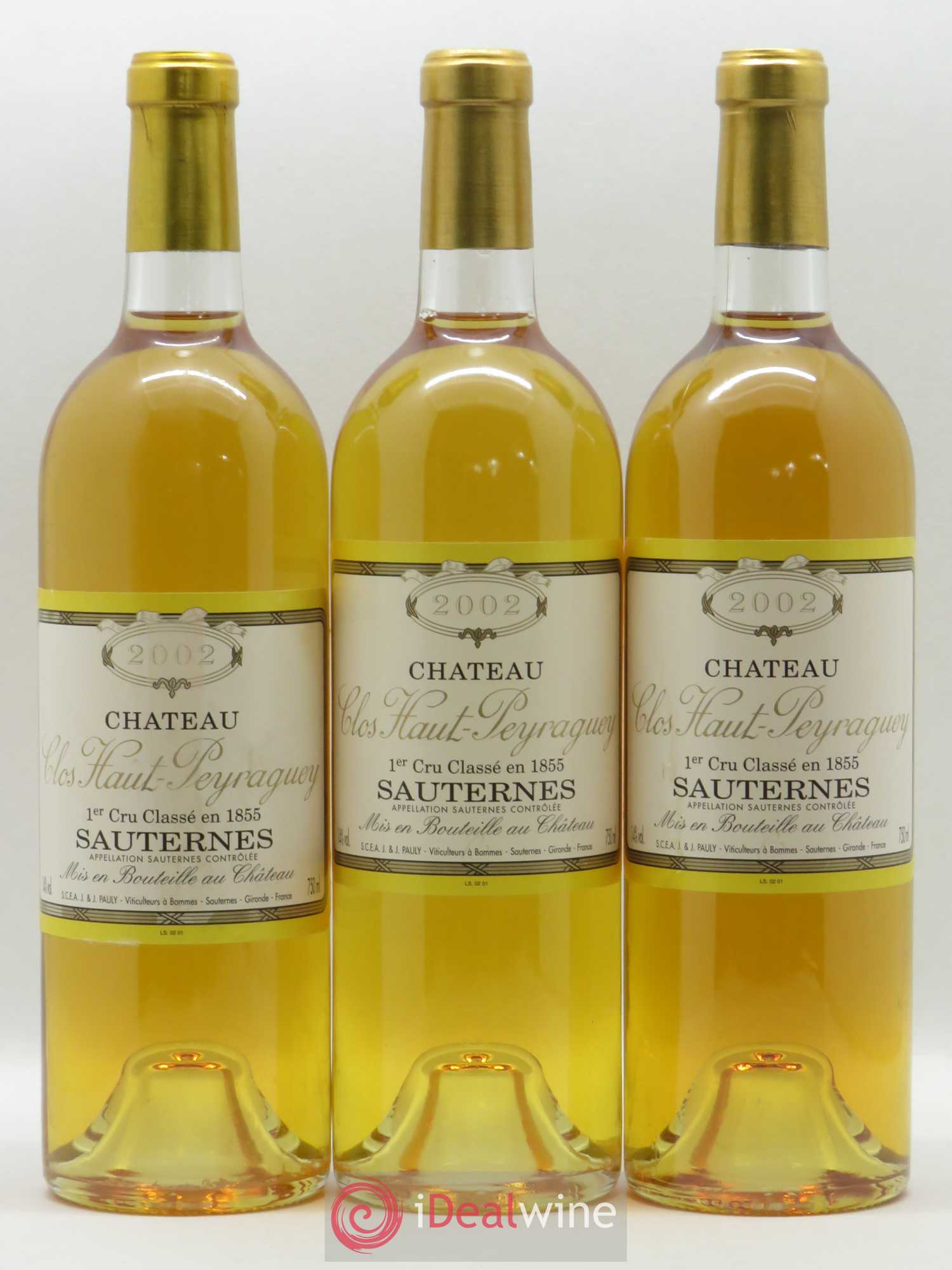 Clos Haut-Peyraguey 1er Grand Cru Classé 2002 - Lotto di 3 bottiglie - 0