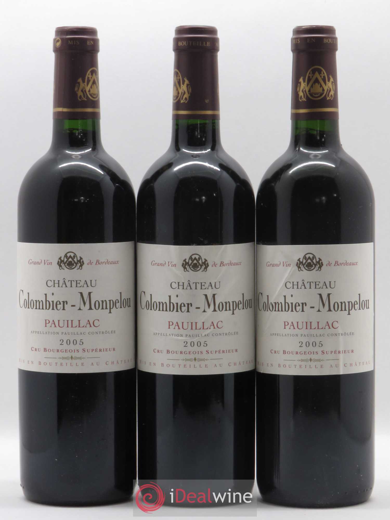 Château Colombier Monpelou Cru Bourgeois 2005 - Lot de 3 bouteilles - 0