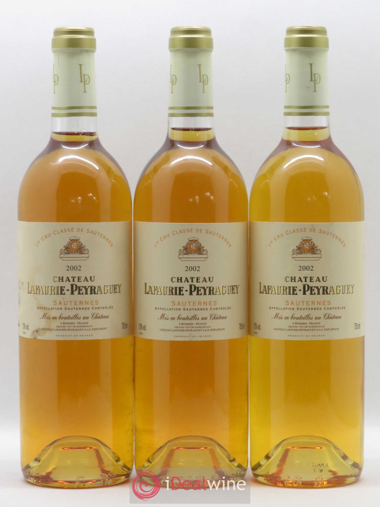Château Lafaurie-Peyraguey 1er Grand Cru Classé 2002 - Lotto di 3 bottiglie - 0