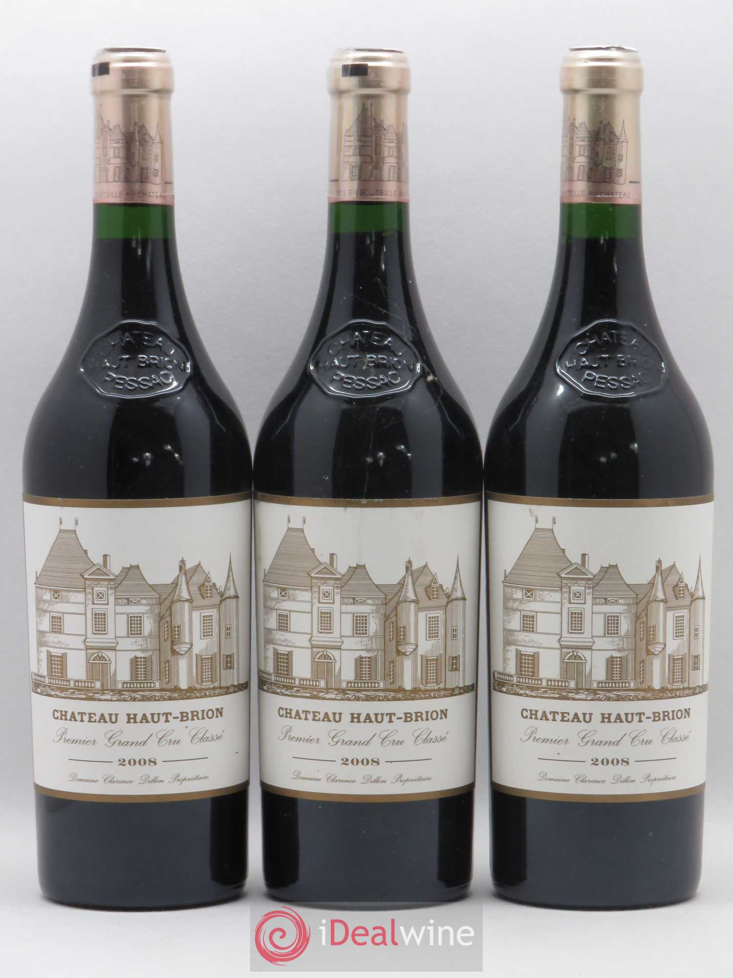 Château Haut Brion 1er Grand Cru Classé 2008 - Lot de 3 bouteilles - 0