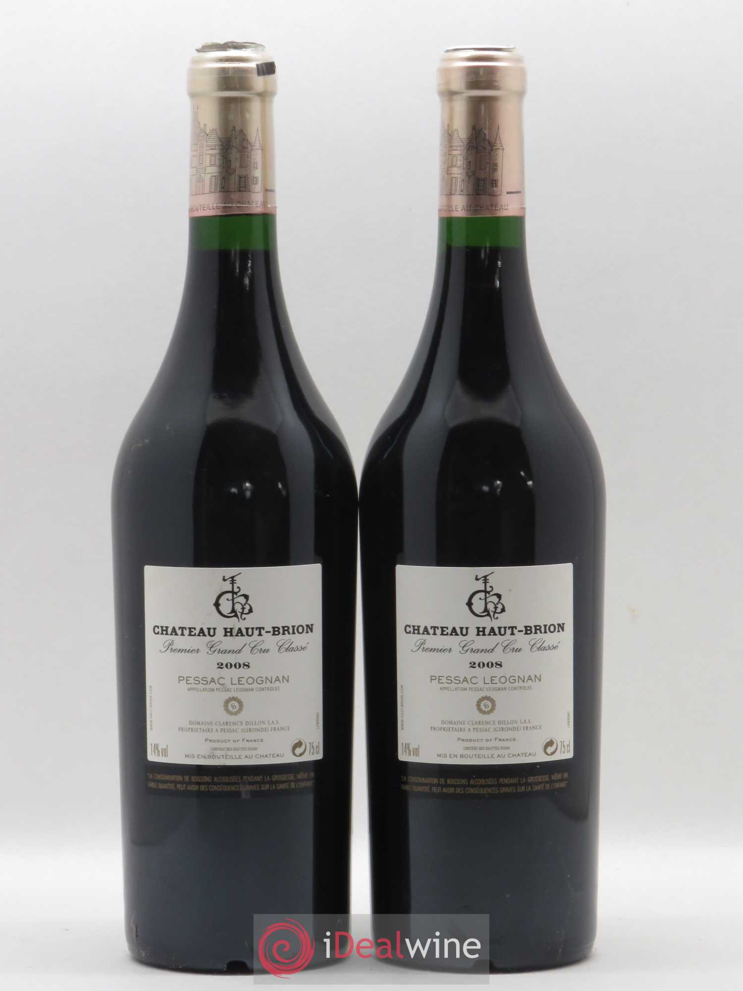 Château Haut Brion 1er Grand Cru Classé 2008 - Lot de 2 bouteilles - 1
