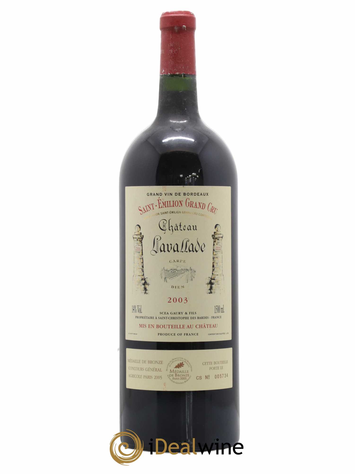 Saint-Émilion Grand Cru Château Lavallade 2003 - Posten von 1 Magnum - 0