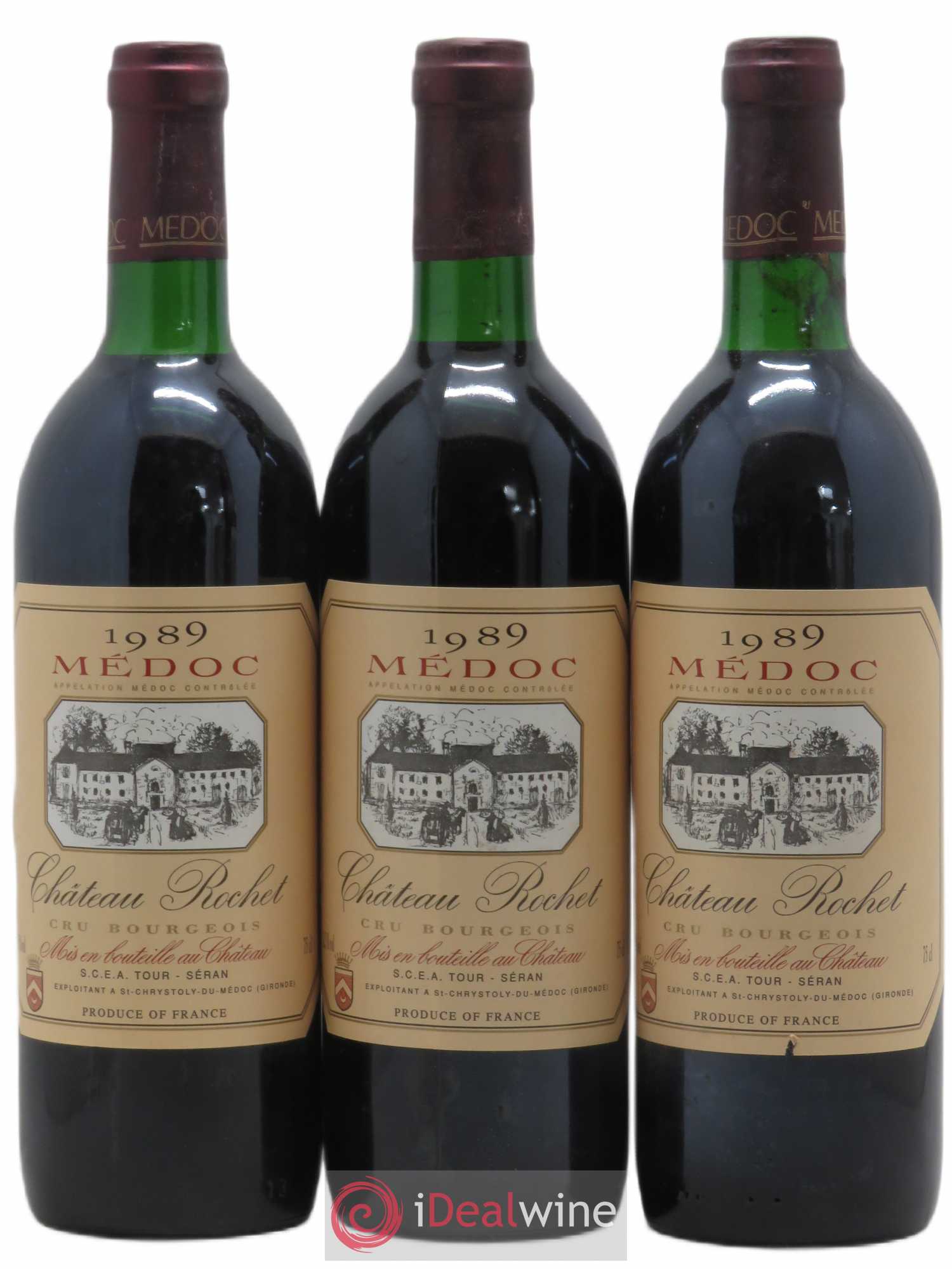 Médoc Château Rochet 1989 - Lot de 3 bouteilles - 0