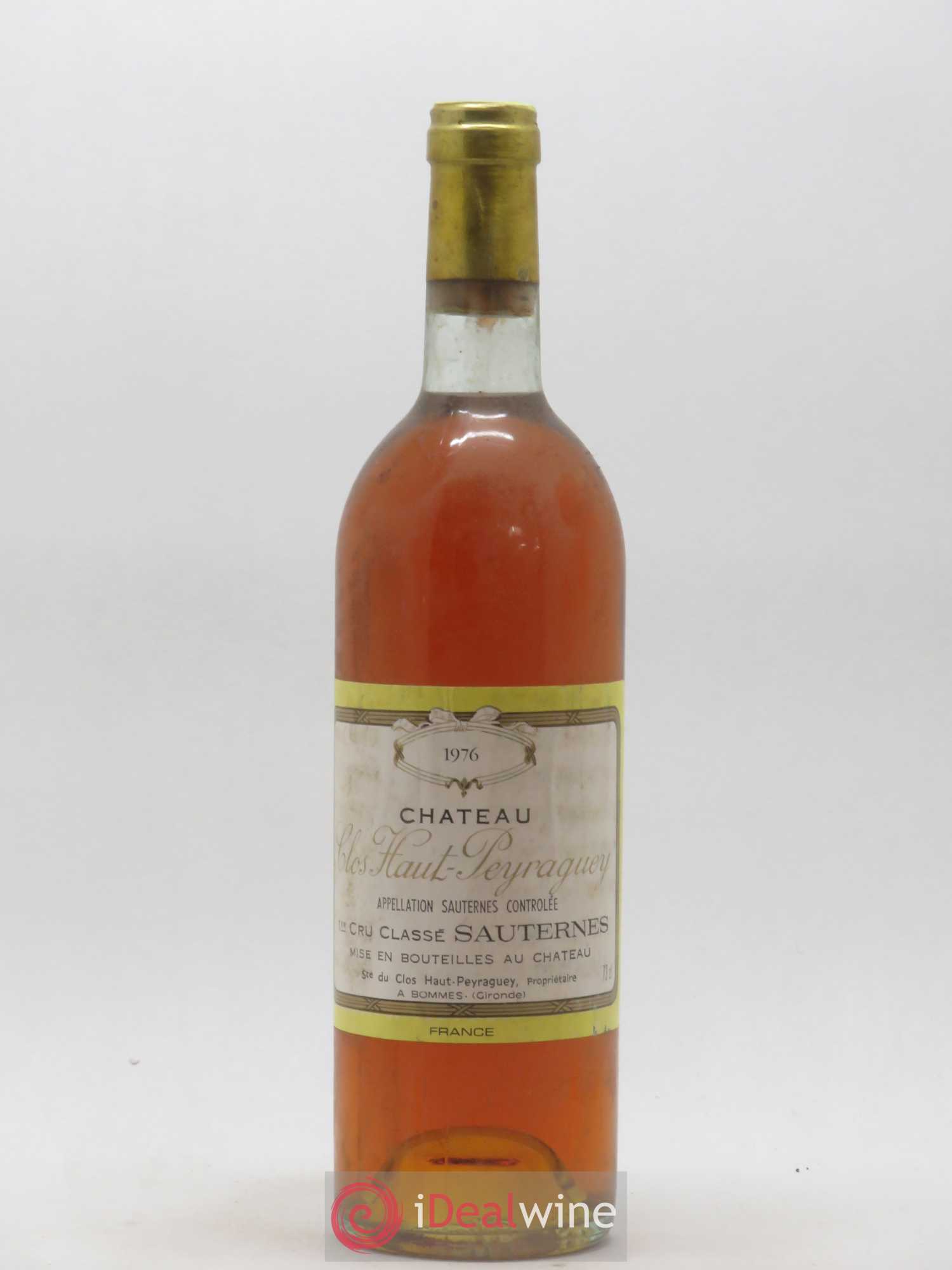 Clos Haut-Peyraguey 1er Grand Cru Classé 73CL 1976 - Lot de 1 bouteille - 0