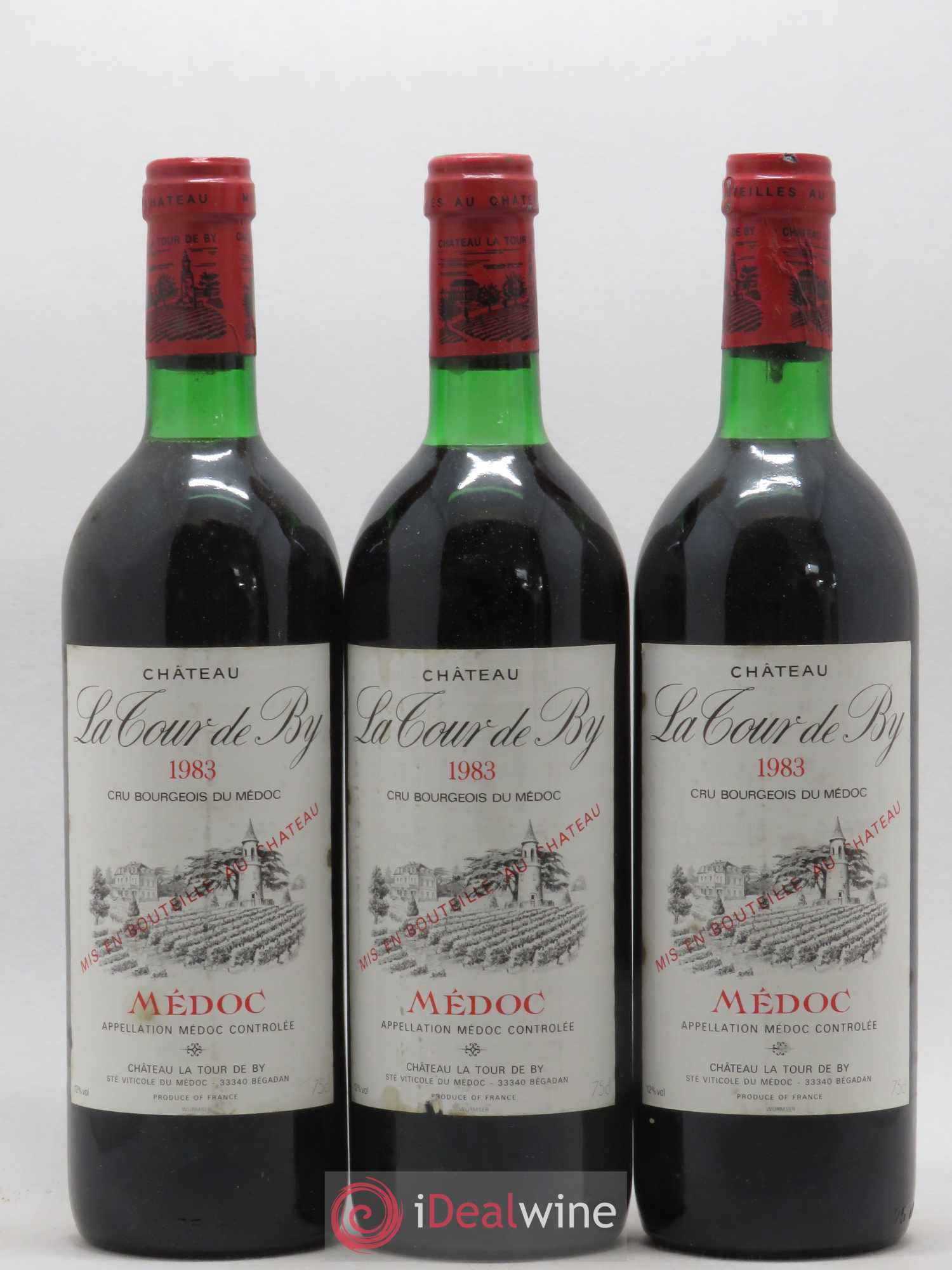Château La Tour de By Cru Bourgeois 1983 - Lot de 3 bouteilles - 0