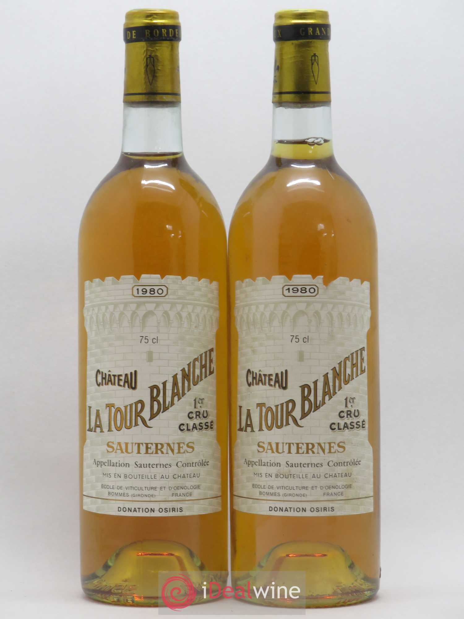 Château la Tour Blanche 1er Grand Cru Classé 1980 - Lotto di 2 bottiglie - 0