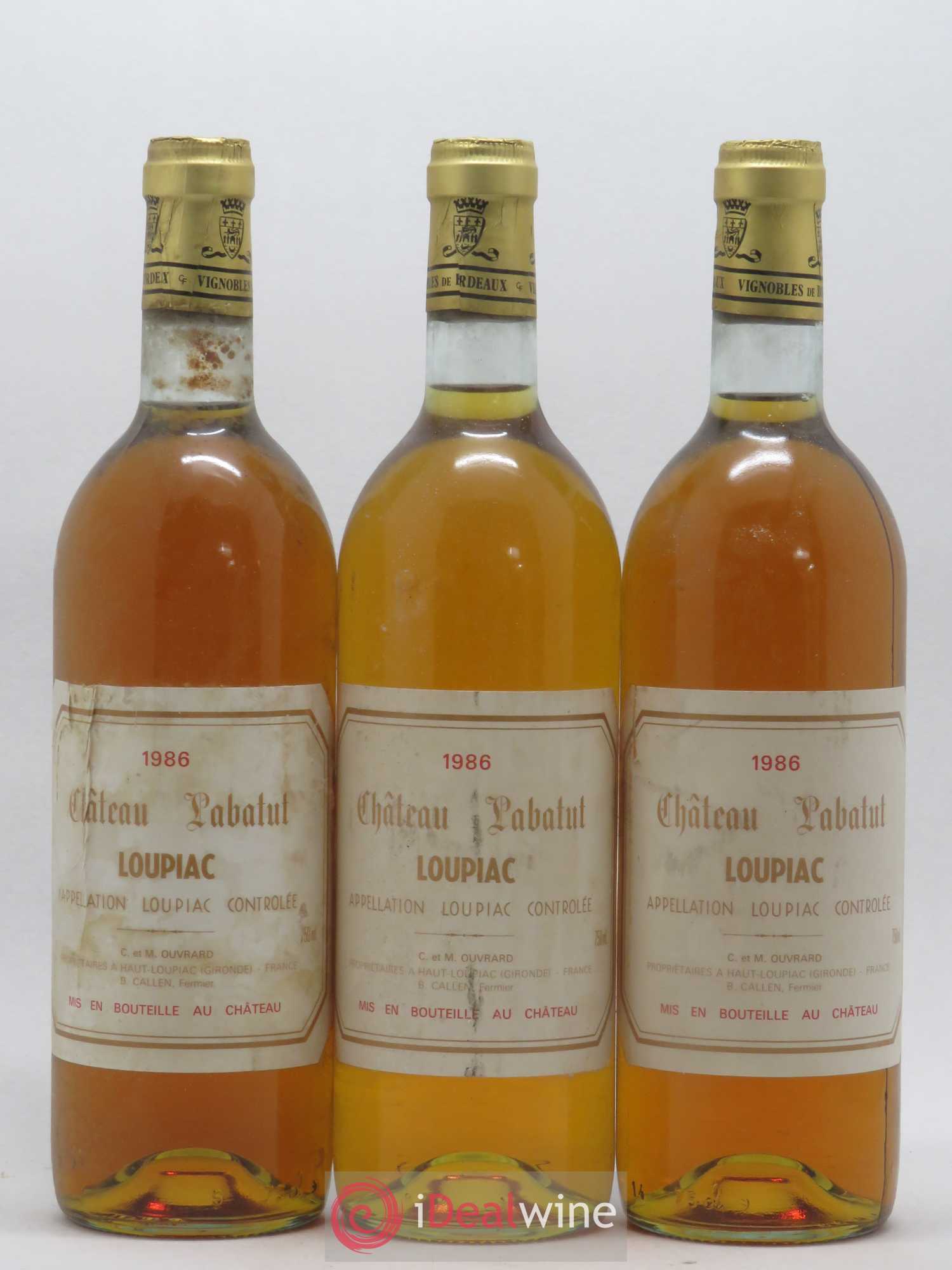 Loupiac Château Labatut 1986 - Lotto di 3 bottiglie - 0