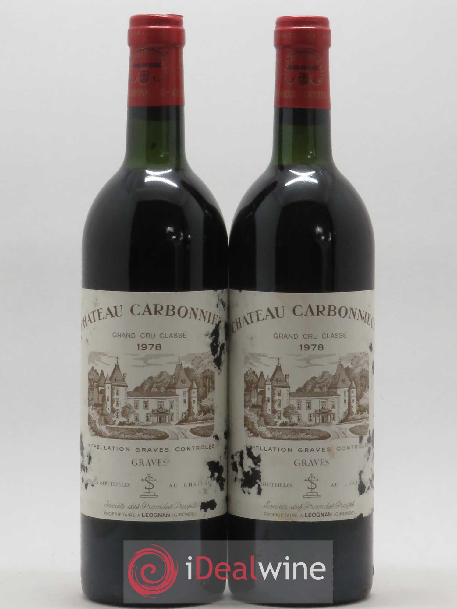 Château Carbonnieux Cru Classé de Graves 1978 - Lot de 2 bouteilles - 0