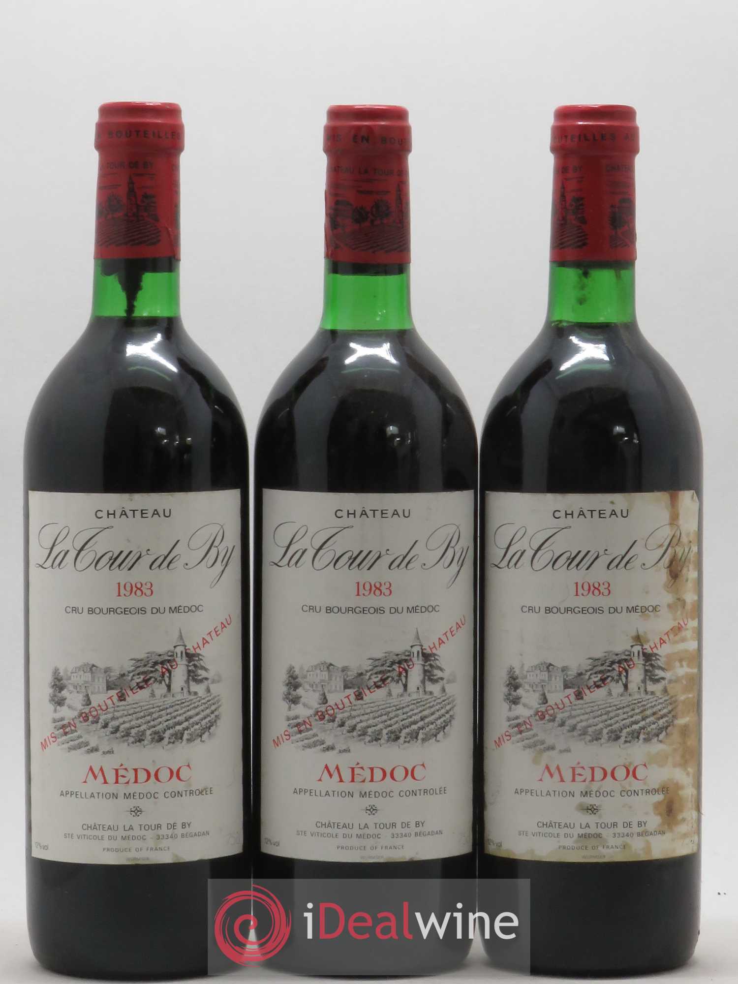 Château La Tour de By Cru Bourgeois 1983 - Lot de 3 bouteilles - 0