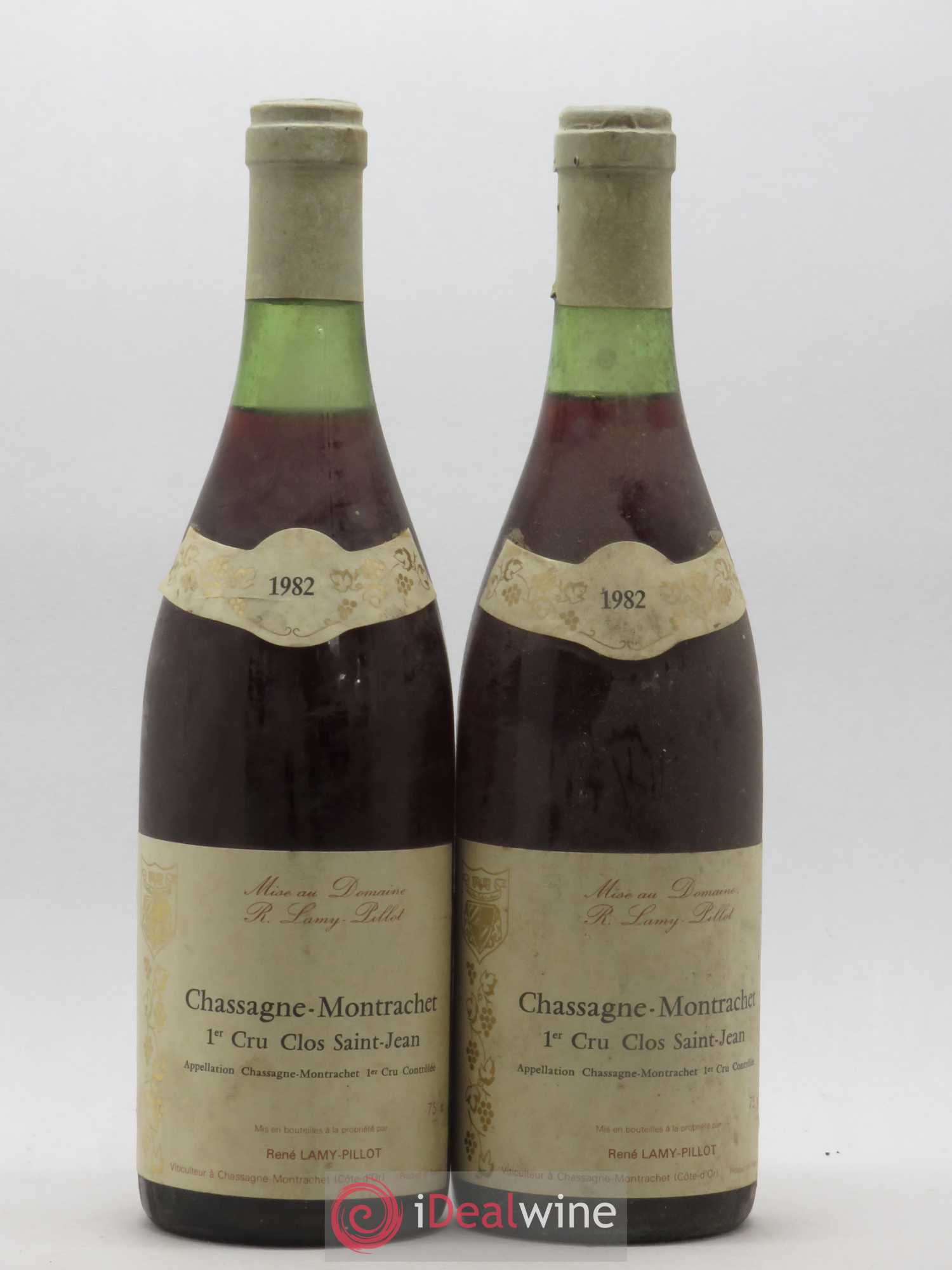 Chassagne-Montrachet 1er Cru Clos Saint Jean Lamy Pillot 1982 - Lotto di 2 bottiglie - 0