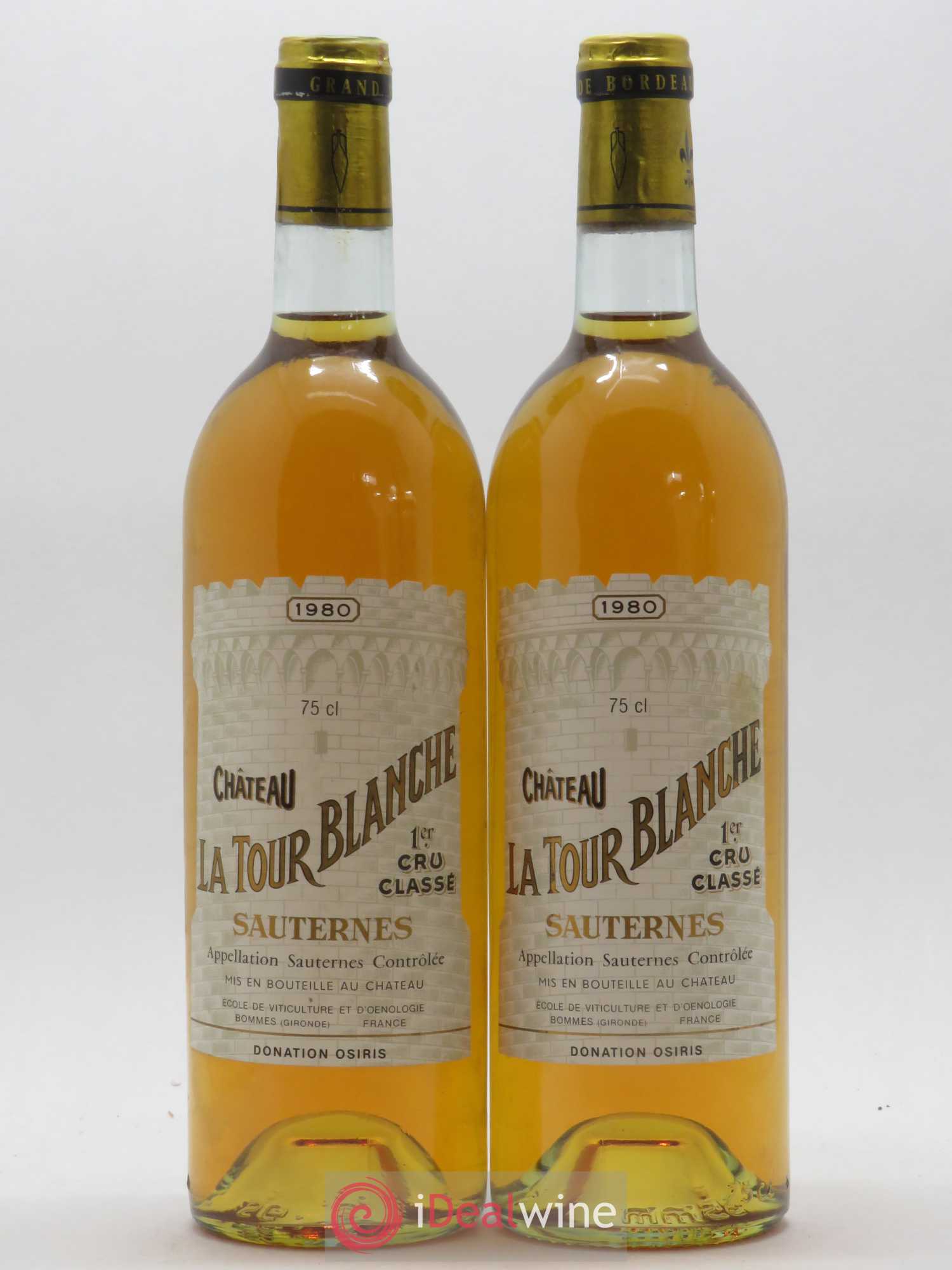Château la Tour Blanche 1er Grand Cru Classé 1980 - Lotto di 2 bottiglie - 0