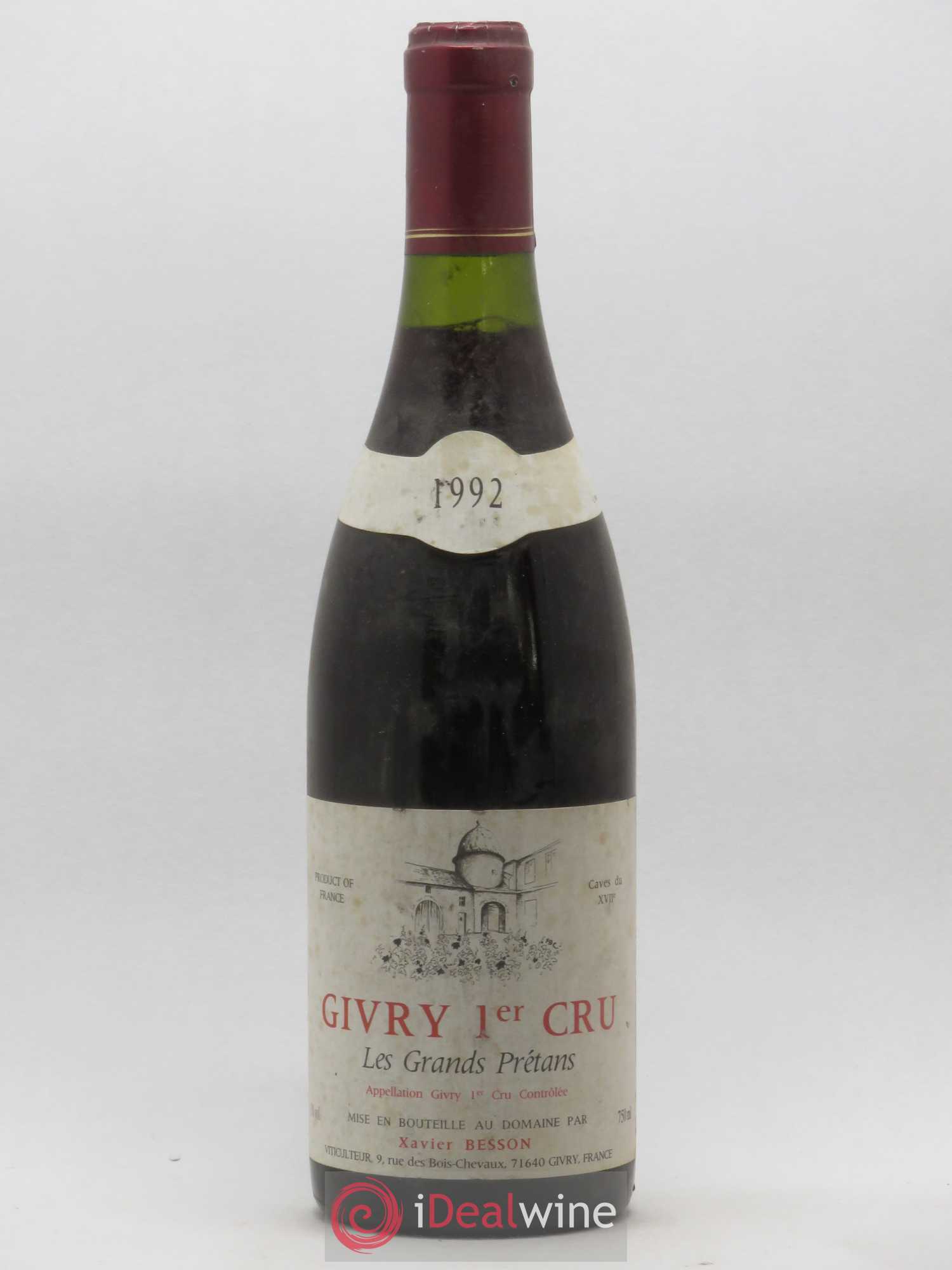 Givry 1er Cru Les Grands Prétans Besson 1992 - Lot de 1 bouteille - 0