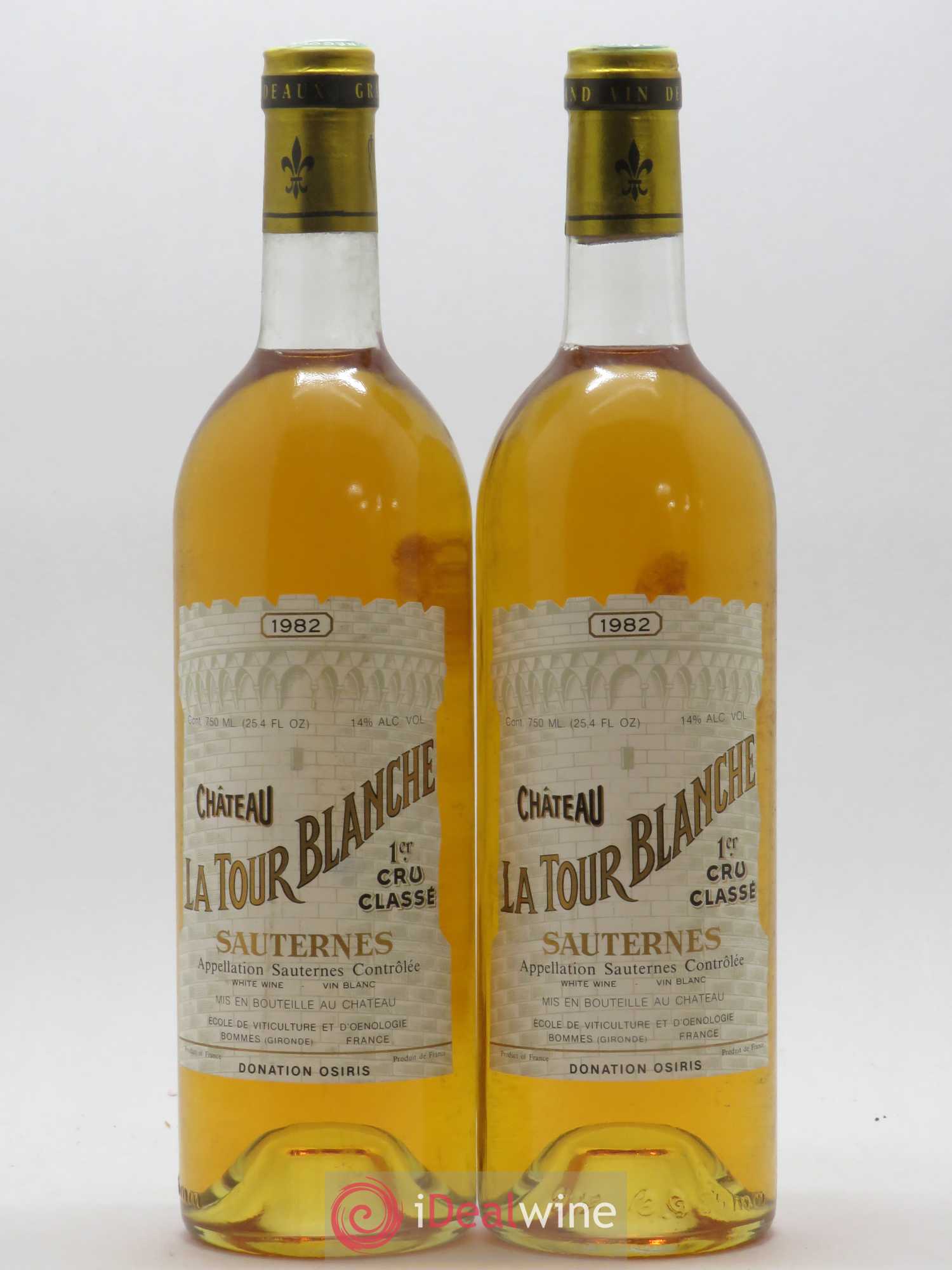 Château la Tour Blanche 1er Grand Cru Classé 1982 - Lot de 2 bouteilles - 0