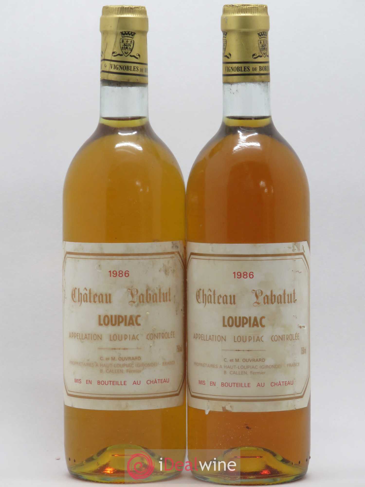 Loupiac Château Labatut 1986 - Lot of 2 bottles - 0