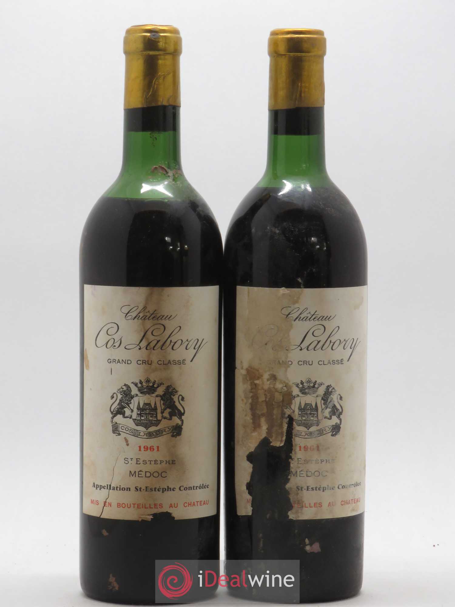 Château Cos Labory 5ème Grand Cru Classé 1961 - Lot de 2 bouteilles - 0