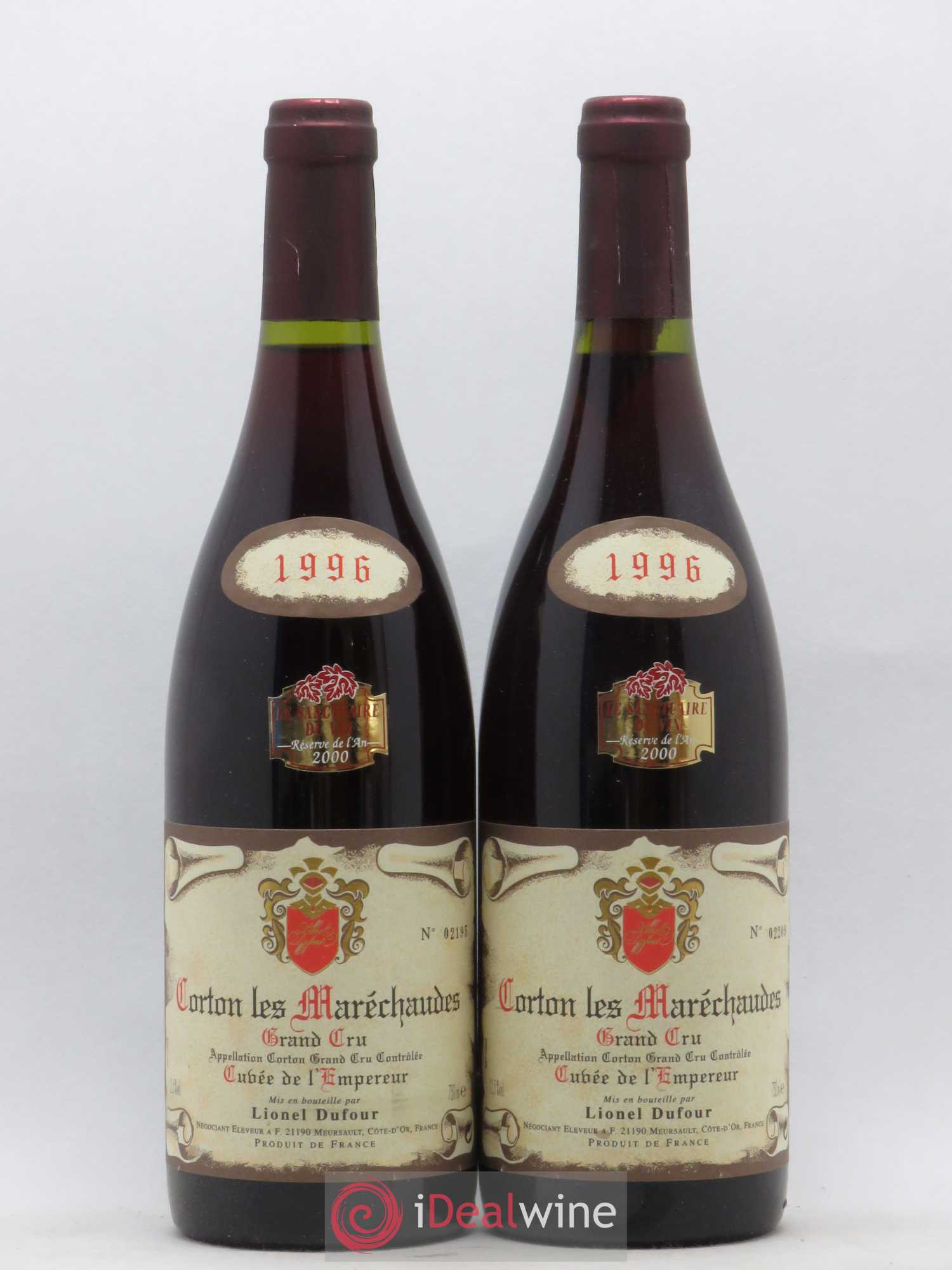 Corton Grand Cru Les Maréchaudes Cuvée de l'Empereur Lionel Dufour 1996 - Posten von 2 Flaschen - 0