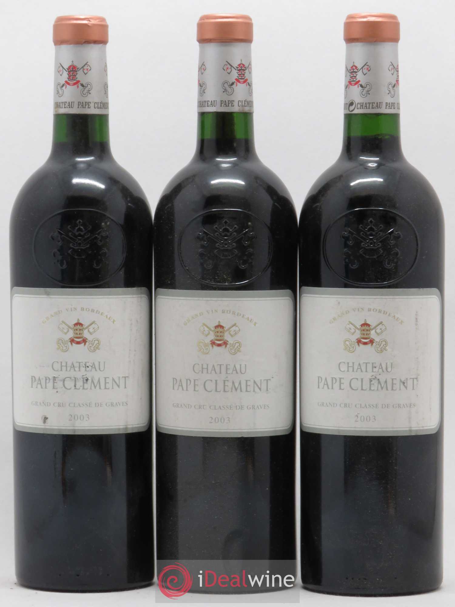 Château Pape Clément Cru Classé de Graves 2003 - Lot de 3 bouteilles - 0