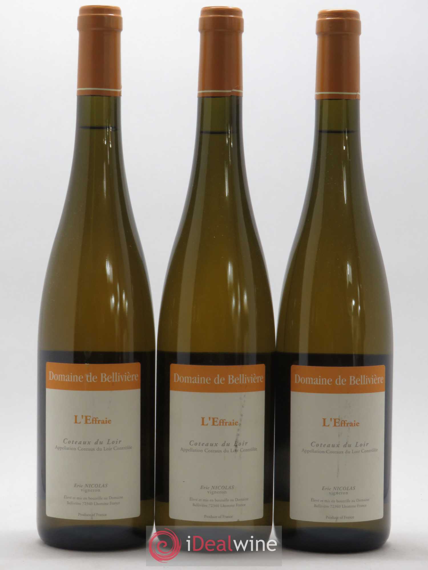 Coteaux du Loir L'Effraie Domaine de Bellivière 2017 - Lot de 3 bouteilles - 0