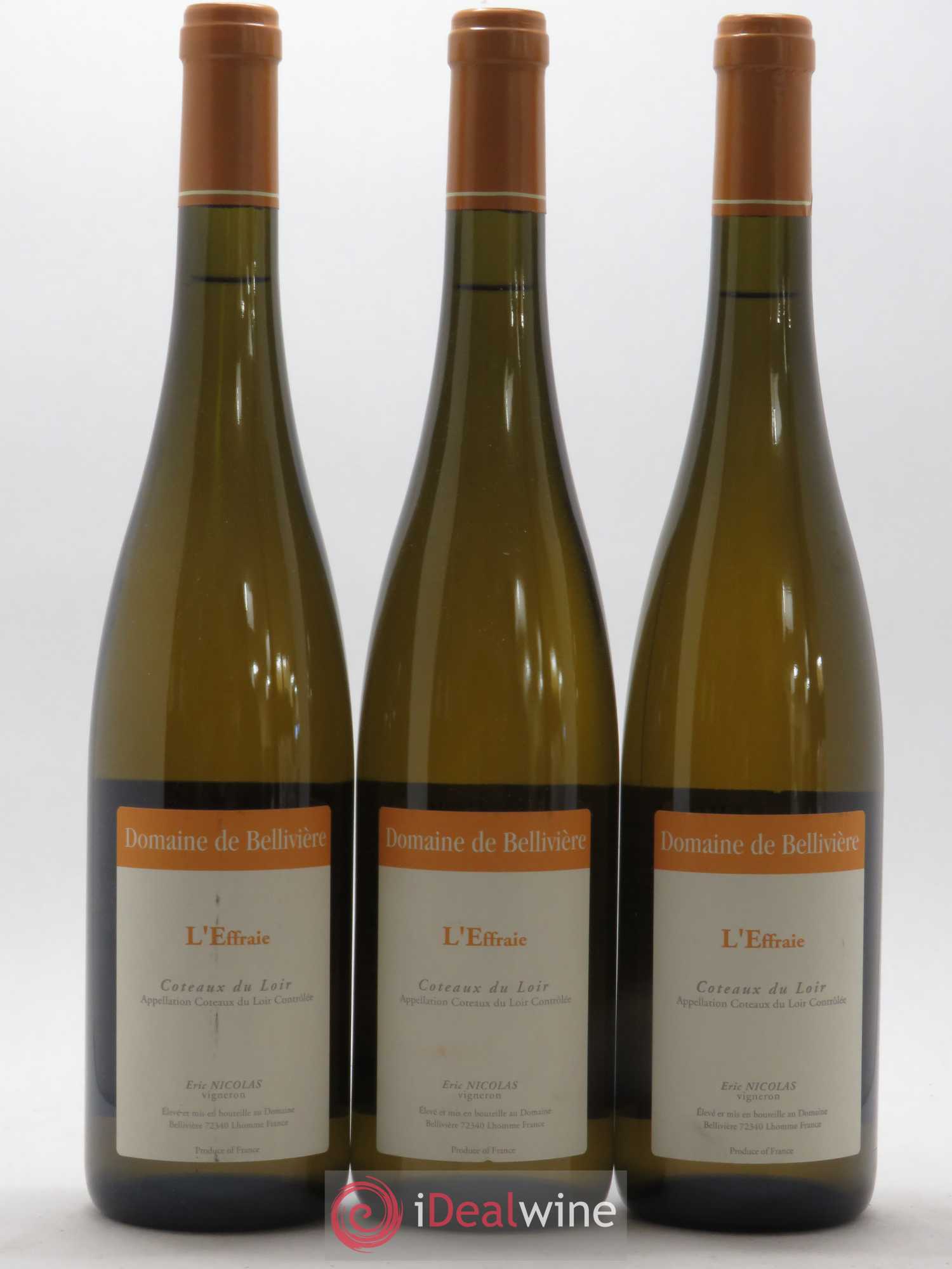 Coteaux du Loir L'Effraie Domaine de Bellivière 2017 - Lot de 3 bouteilles - 0