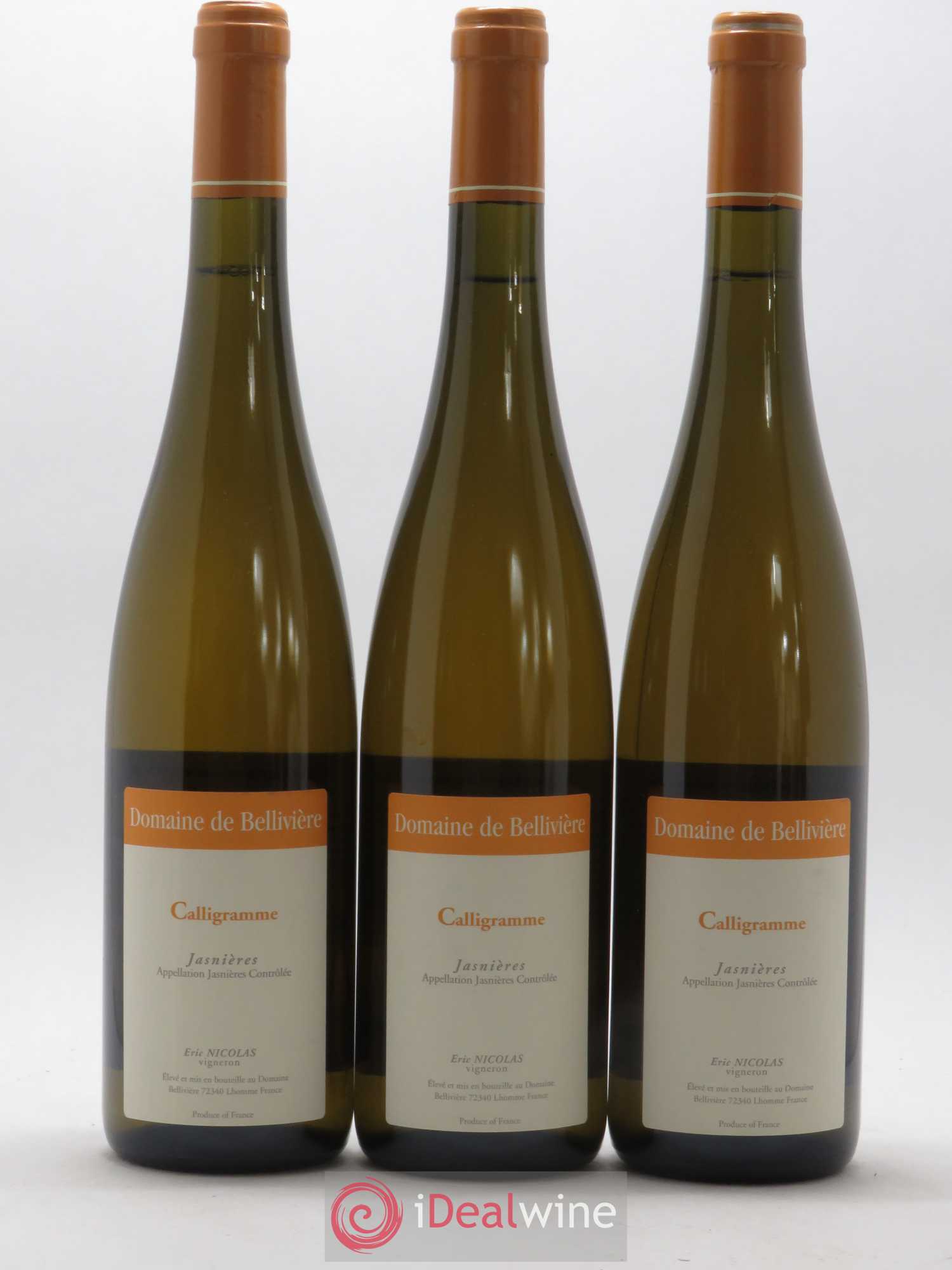 Jasnières Calligramme Domaine de Bellivière 2016 - Lot de 3 bouteilles - 0