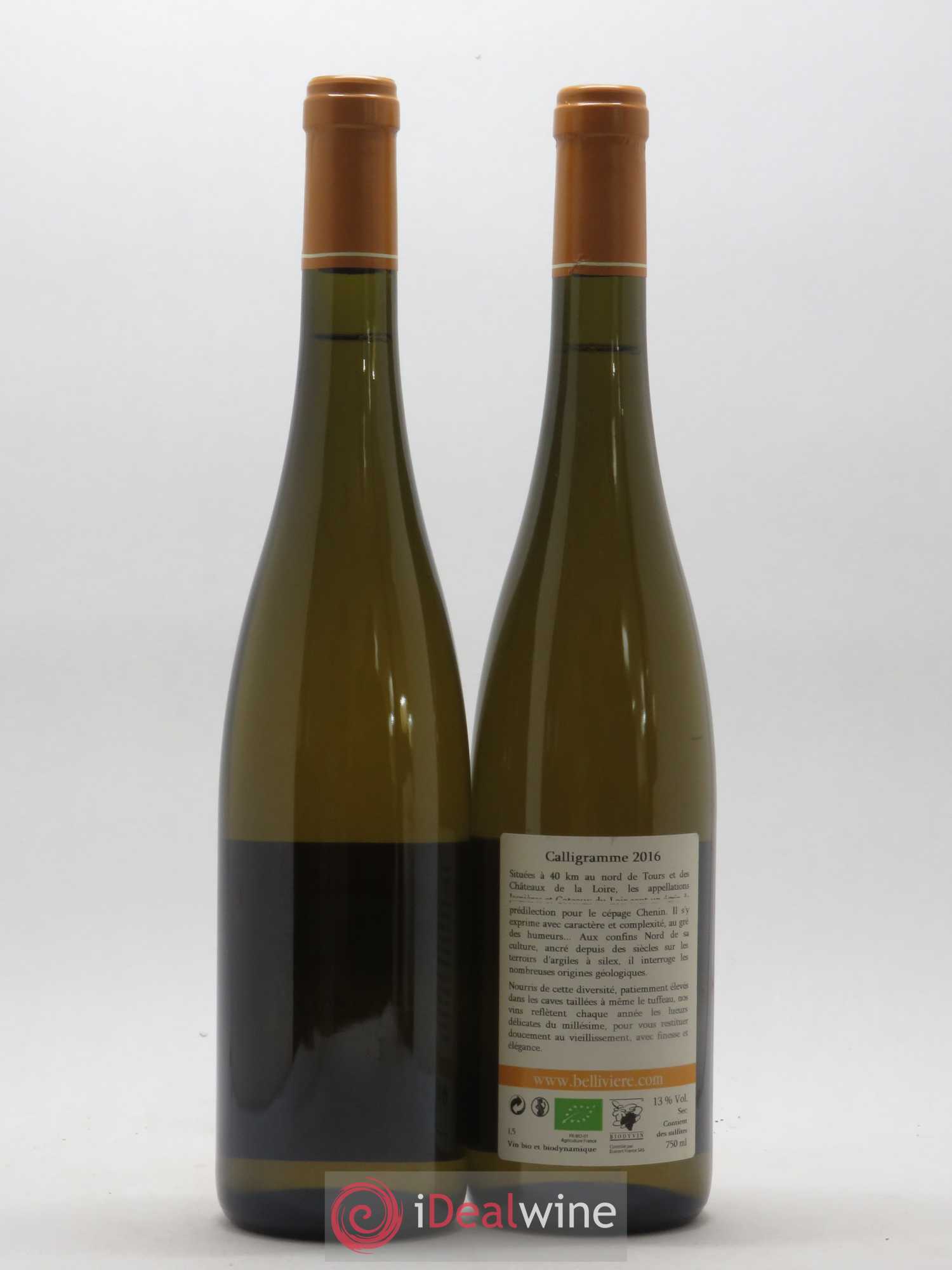 Jasnières Calligramme Domaine de Bellivière 2016 - Lot de 2 bouteilles - 1