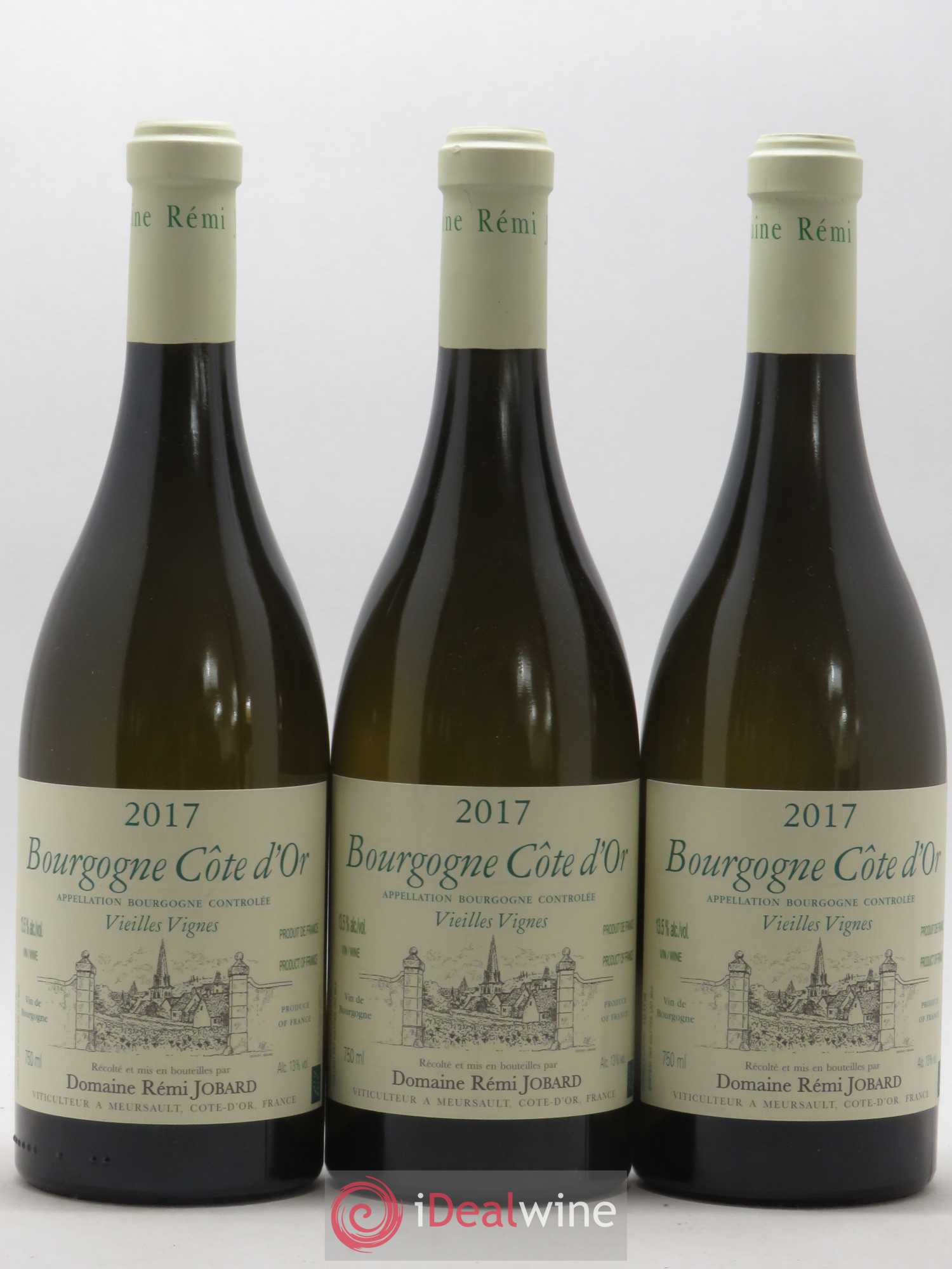 Bourgogne Côtes d'Or Chardonnay Vieilles vignes Rémi Jobard 2017 - Posten von 3 Flaschen - 0