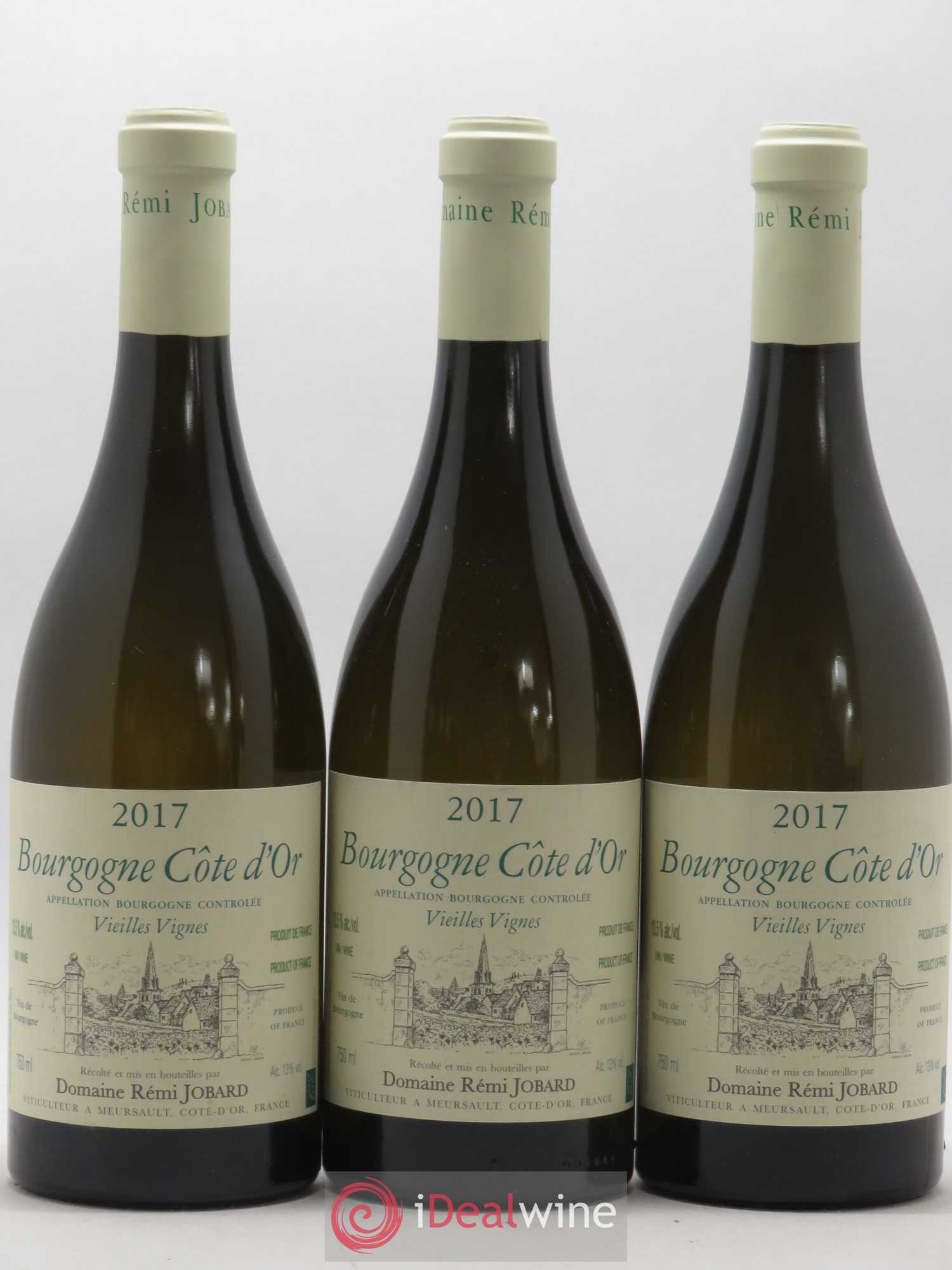 Bourgogne Côtes d'Or Chardonnay Vieilles vignes Rémi Jobard 2017 - Posten von 3 Flaschen - 0