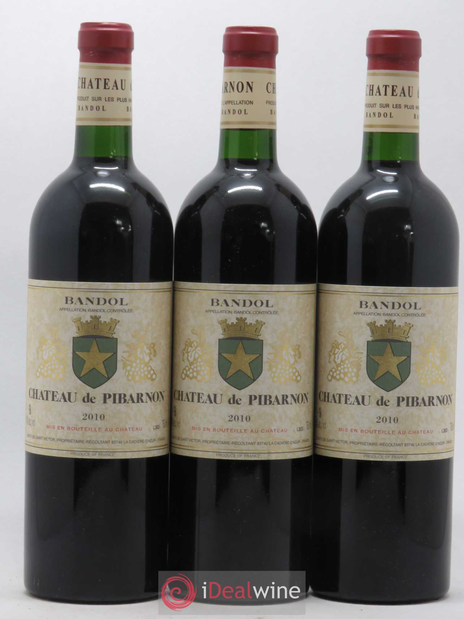 Bandol Château de Pibarnon Comte de Saint-Victor 2010 - Lot de 3 bouteilles - 0