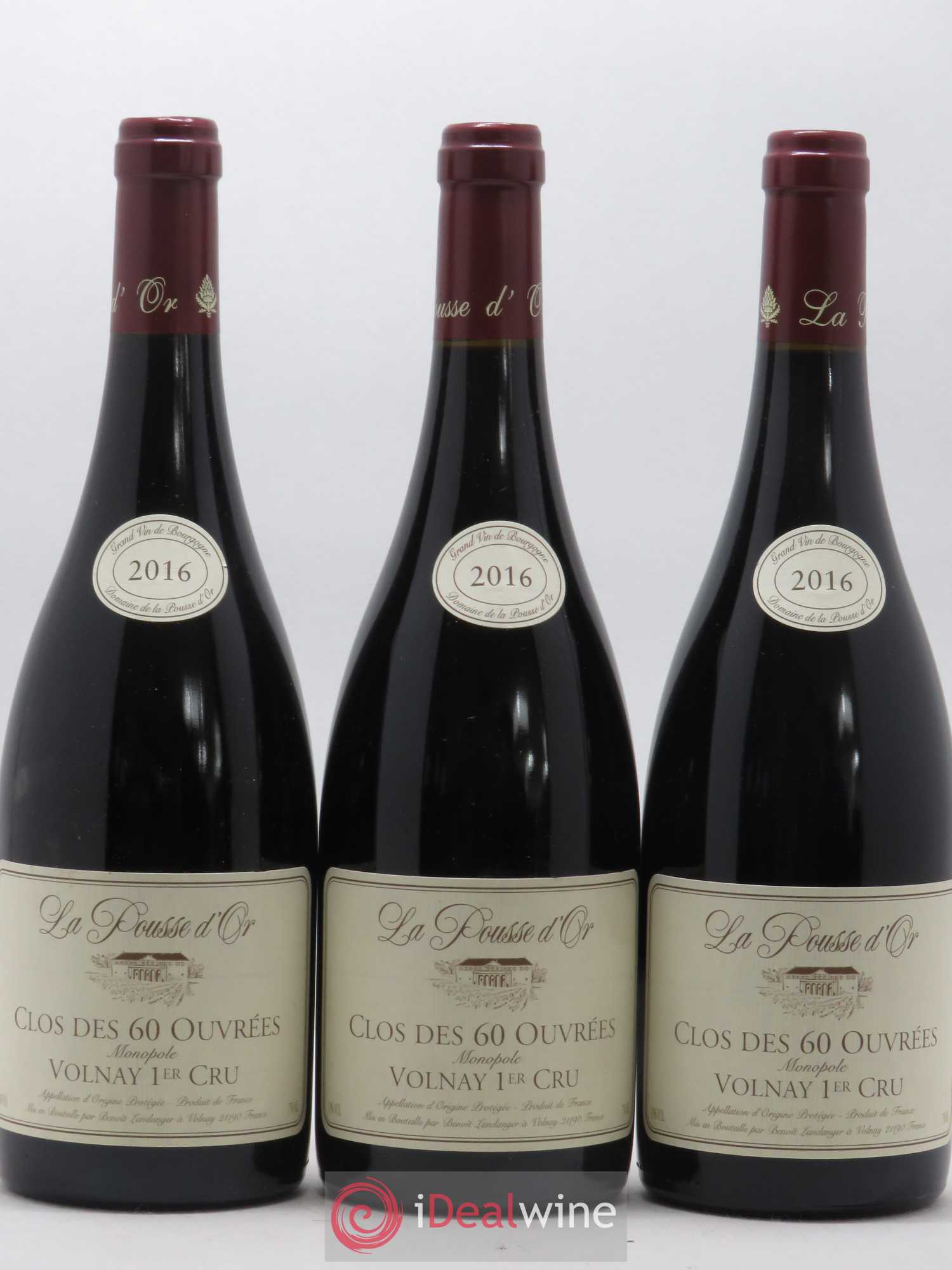 Volnay 1er Cru Clos des 60 ouvrées La Pousse d'Or (Domaine de) 2016 - Lot de 3 bouteilles - 0