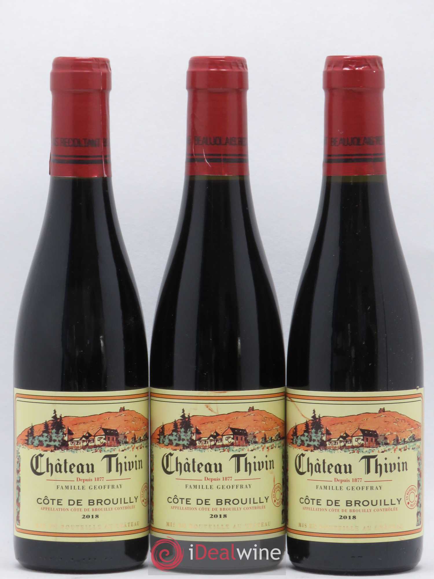 Côte de Brouilly Cuvée La Chapelle Château Thivin 2018 - Lot de 12 demi bouteilles - 1