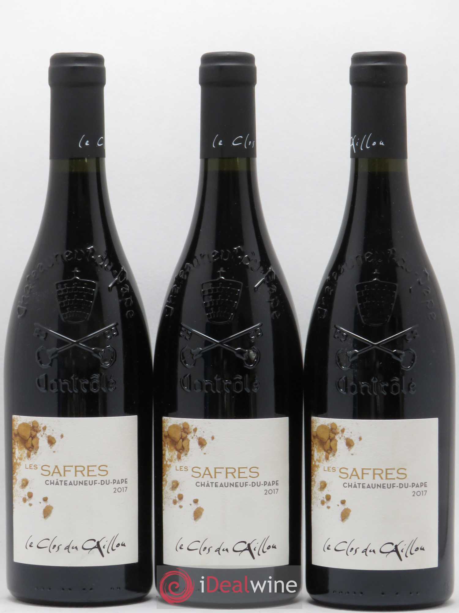 Châteauneuf-du-Pape Le Clos du Caillou Les Safres Sylvie Vacheron 2017 - Lot de 3 bouteilles - 0