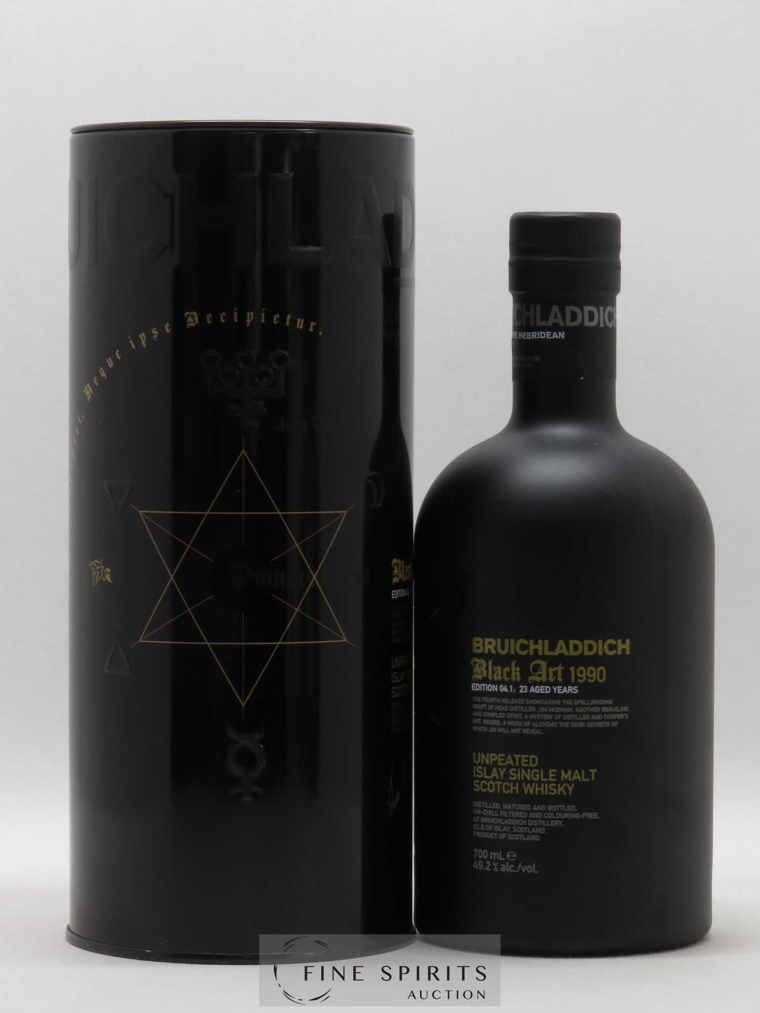 Bruichladdich 23 years 1990 Of. Black Art Edition 04.1 Unpeated - Lot de 1 bouteille - 0