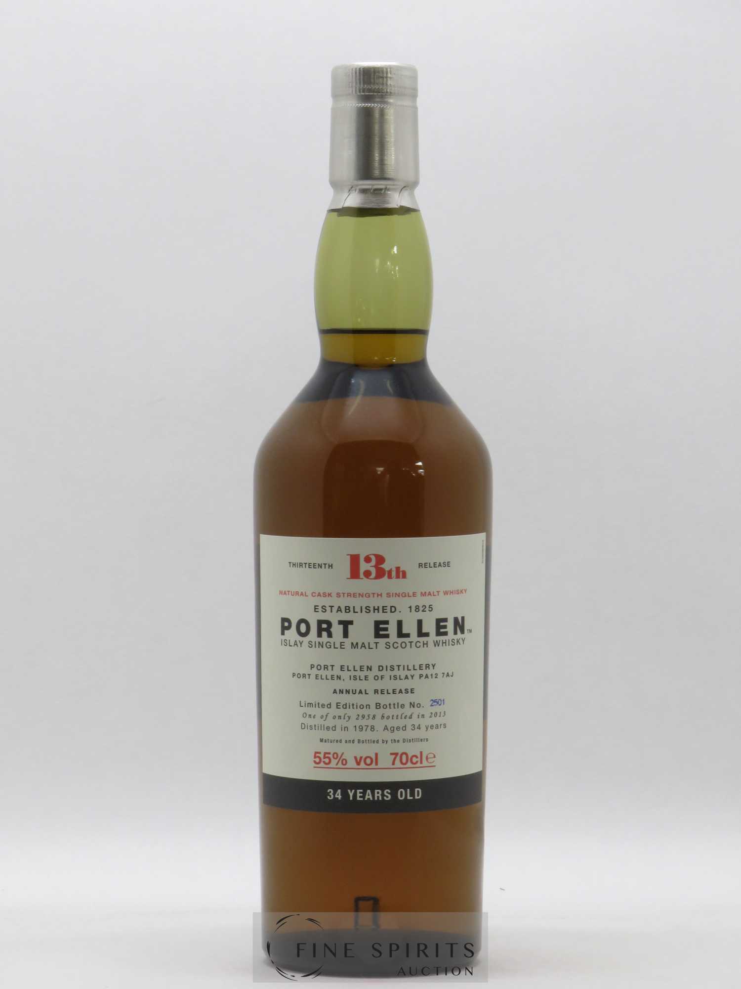Port Ellen 34 years 1978 Of. 13th Release Natural Cask Strength - One of 2958 - bottled 2013 Limited Edition - Lot de 1 bouteille - 1