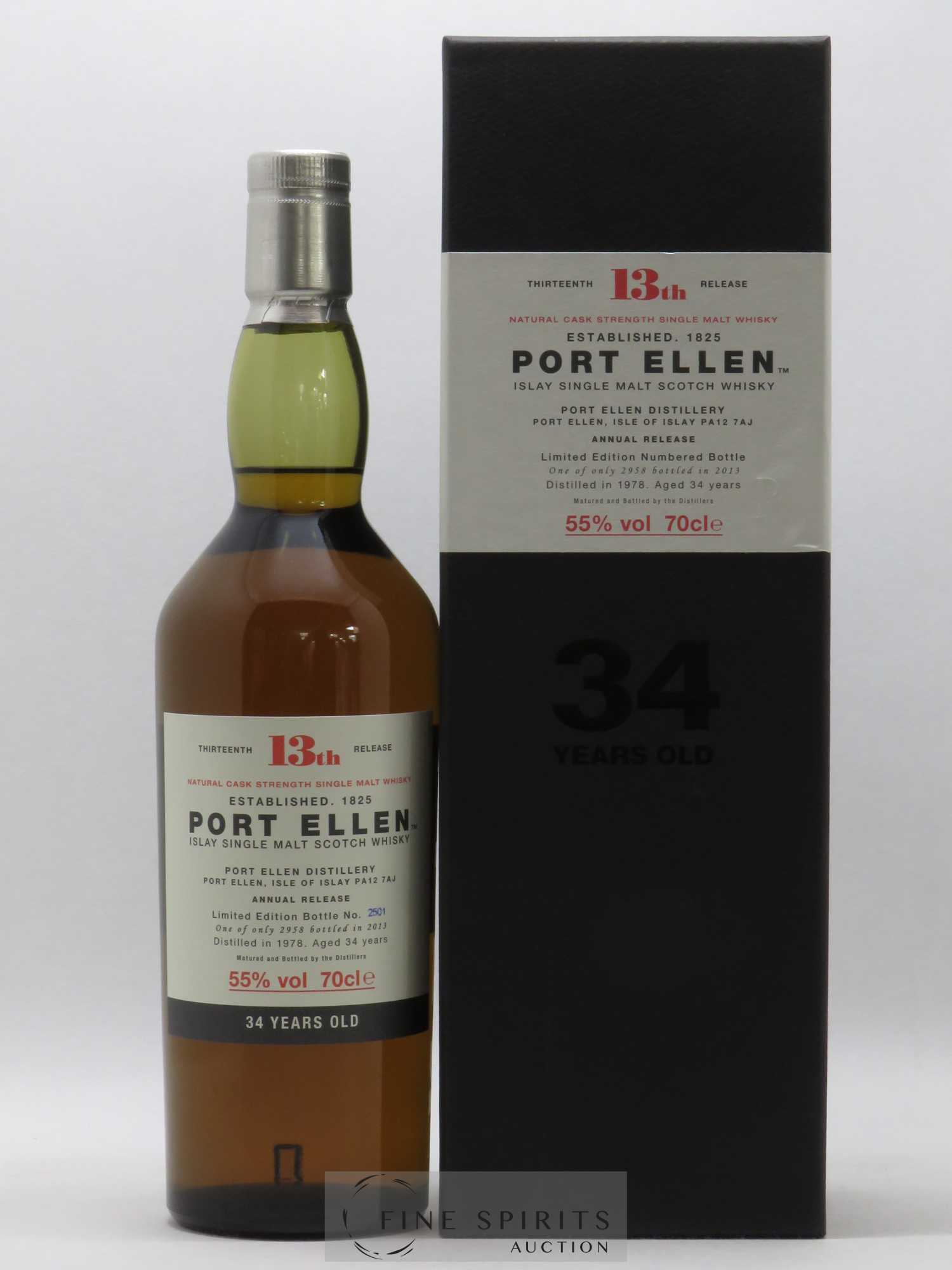 Port Ellen 34 years 1978 Of. 13th Release Natural Cask Strength - One of 2958 - bottled 2013 Limited Edition - Lot de 1 bouteille - 0