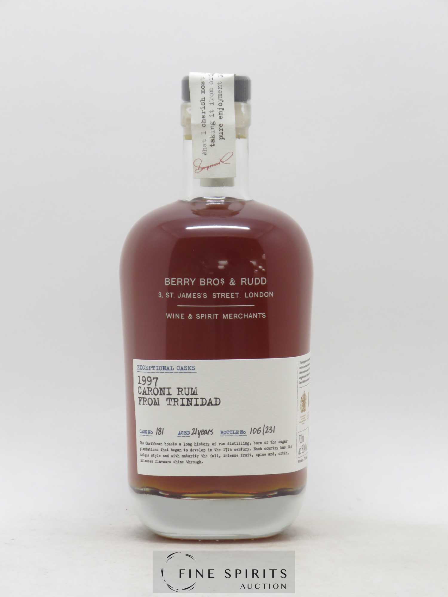 Caroni 21 years 1997 Berry Bros & Rudd Cask n°181 - One of 231 Exceptional Casks - Lot de 1 bouteille - 1