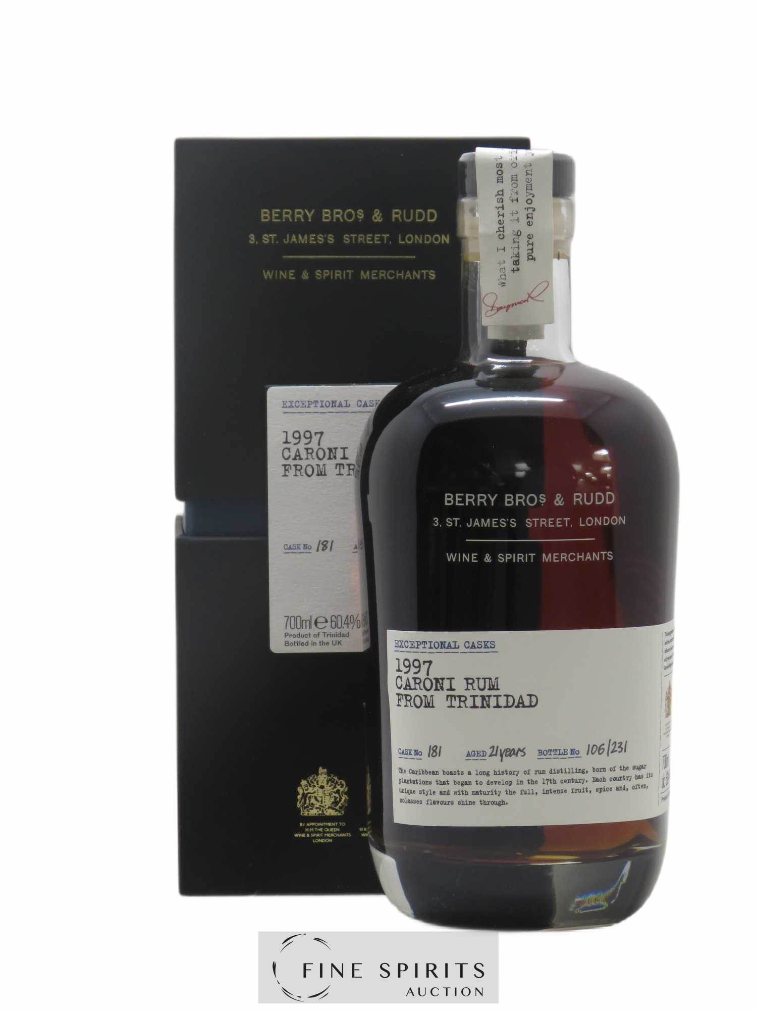Caroni 21 years 1997 Berry Bros & Rudd Cask n°181 - One of 231 Exceptional Casks - Lot de 1 bouteille - 0