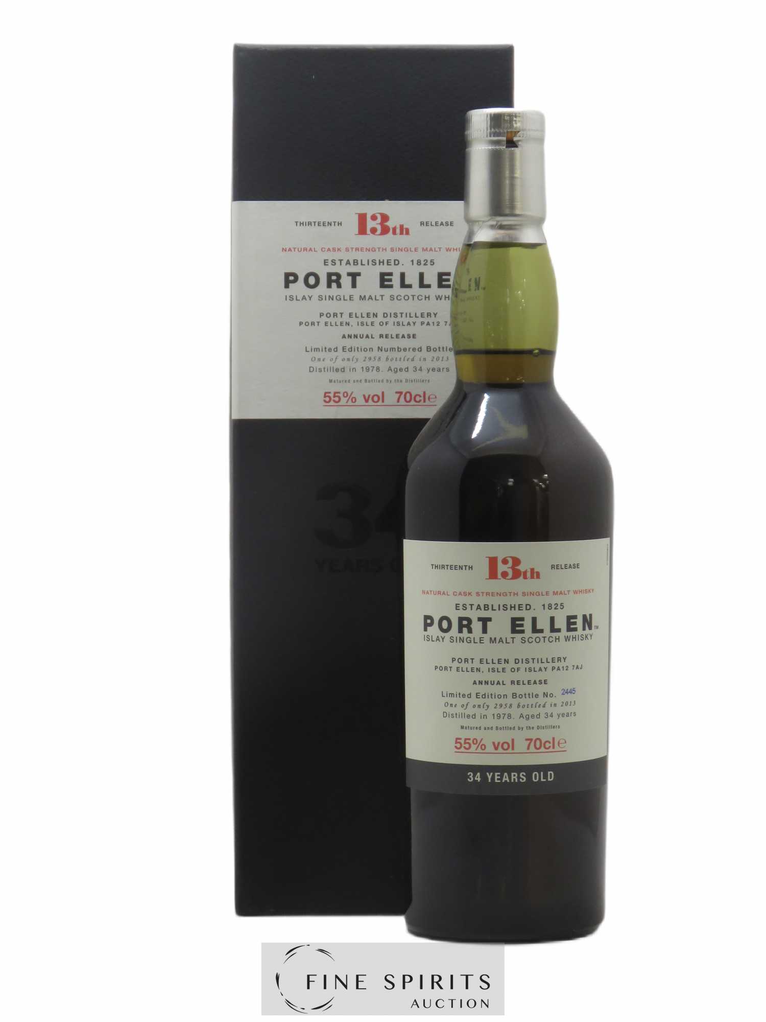Port Ellen 34 years 1978 Of. 13th Release Natural Cask Strength - One of 2958 - bottled 2013 Limited Edition - Lot de 1 bouteille - 0