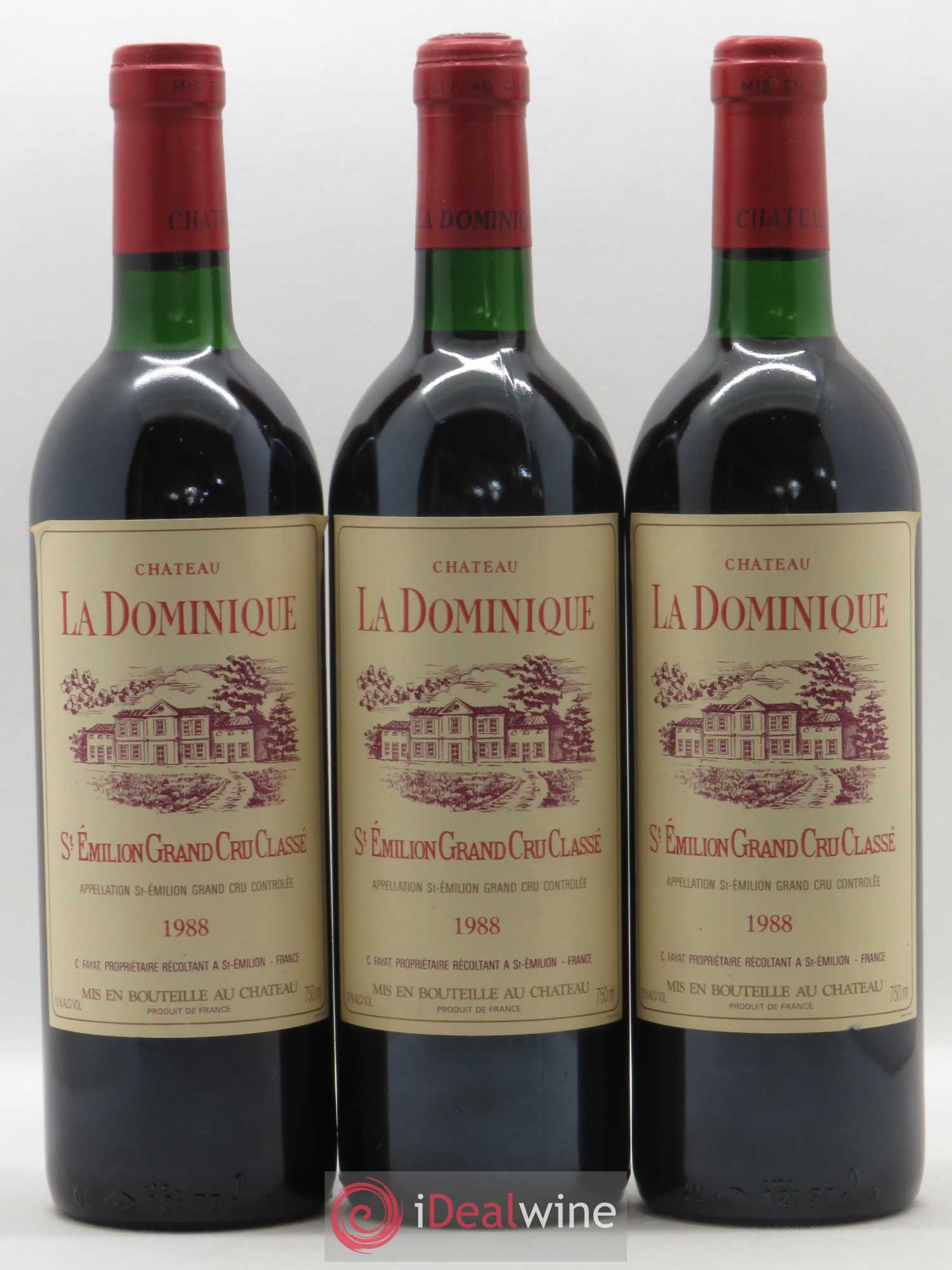 Château la Dominique Grand Cru Classé 1988 - Lot de 12 bouteilles - 1