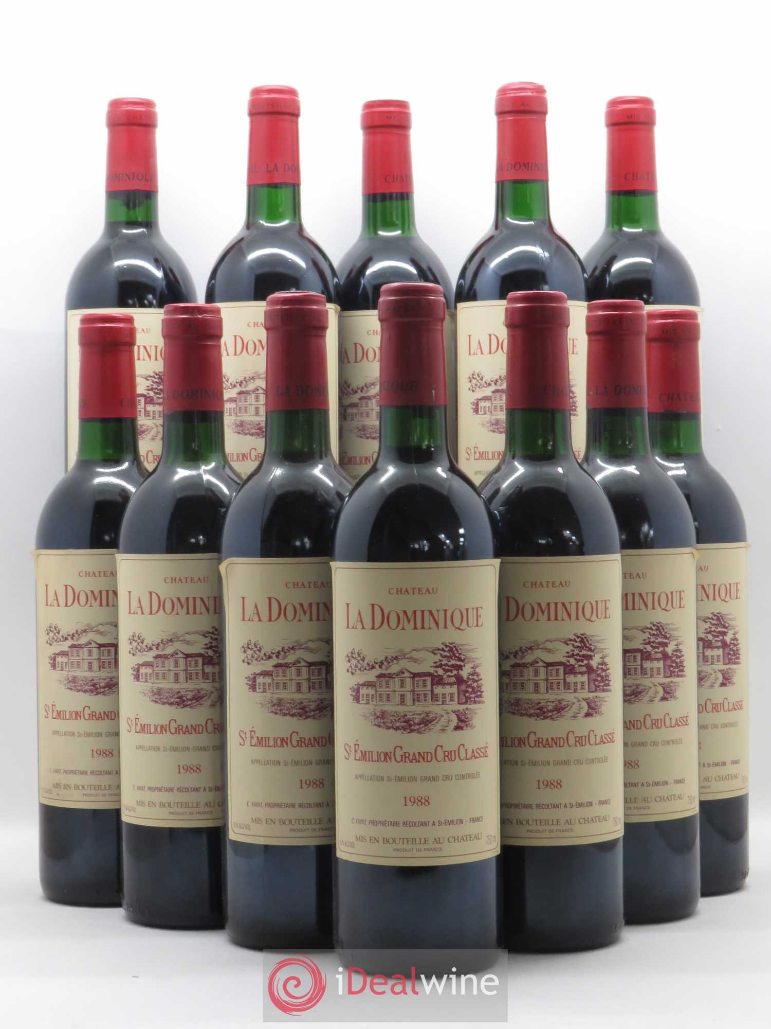 Château la Dominique Grand Cru Classé 1988 - Lot de 12 bouteilles - 0
