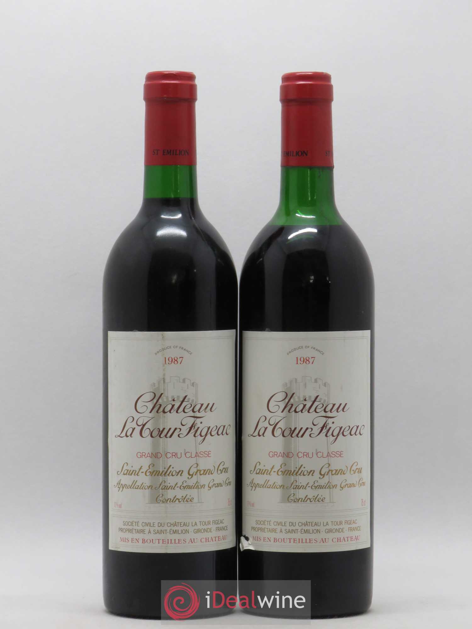 Château la Tour Figeac Grand Cru Classé 1987 - Lot de 2 bouteilles - 0