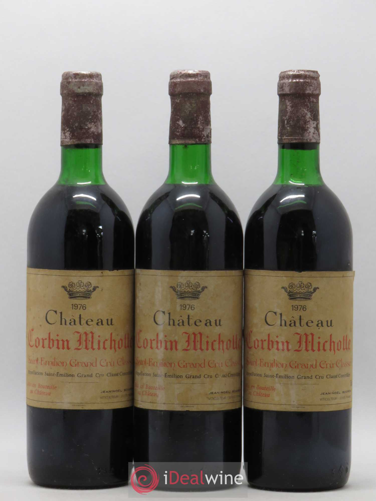 Château Corbin Michotte Grand Cru Classé 1976 - Lot de 3 bouteilles - 0