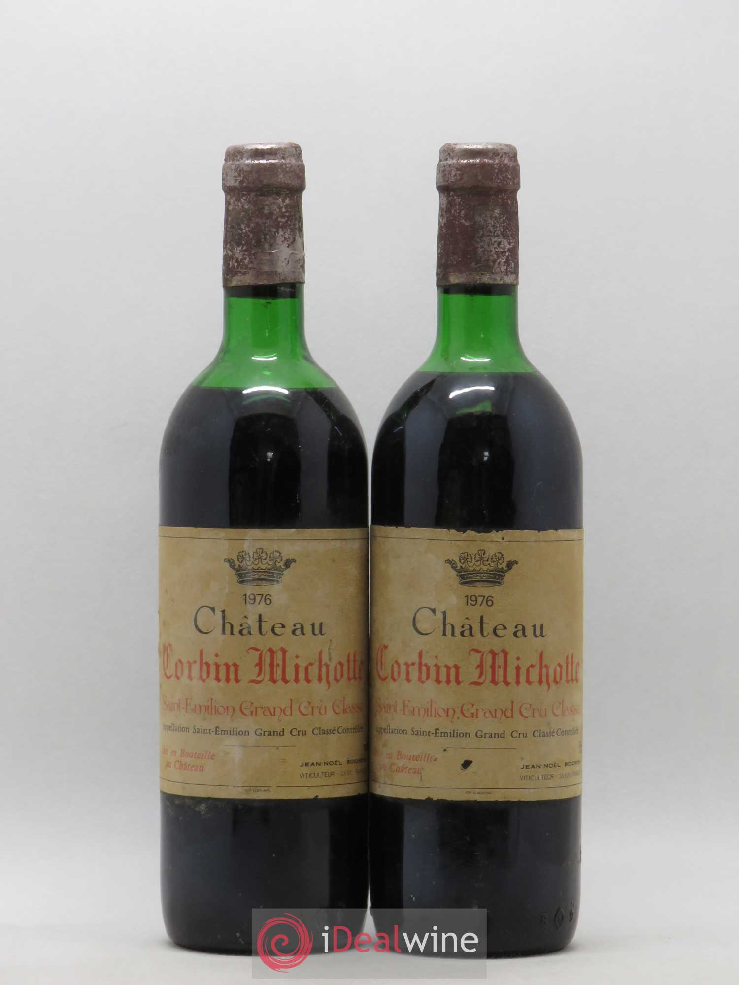 Château Corbin Michotte Grand Cru Classé 1976 - Lot de 2 bouteilles - 0