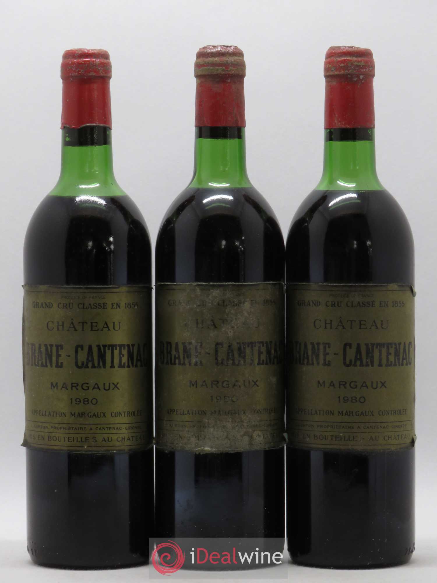 Château Brane Cantenac 2ème Grand Cru Classé 1980 - Lot de 3 bouteilles - 0